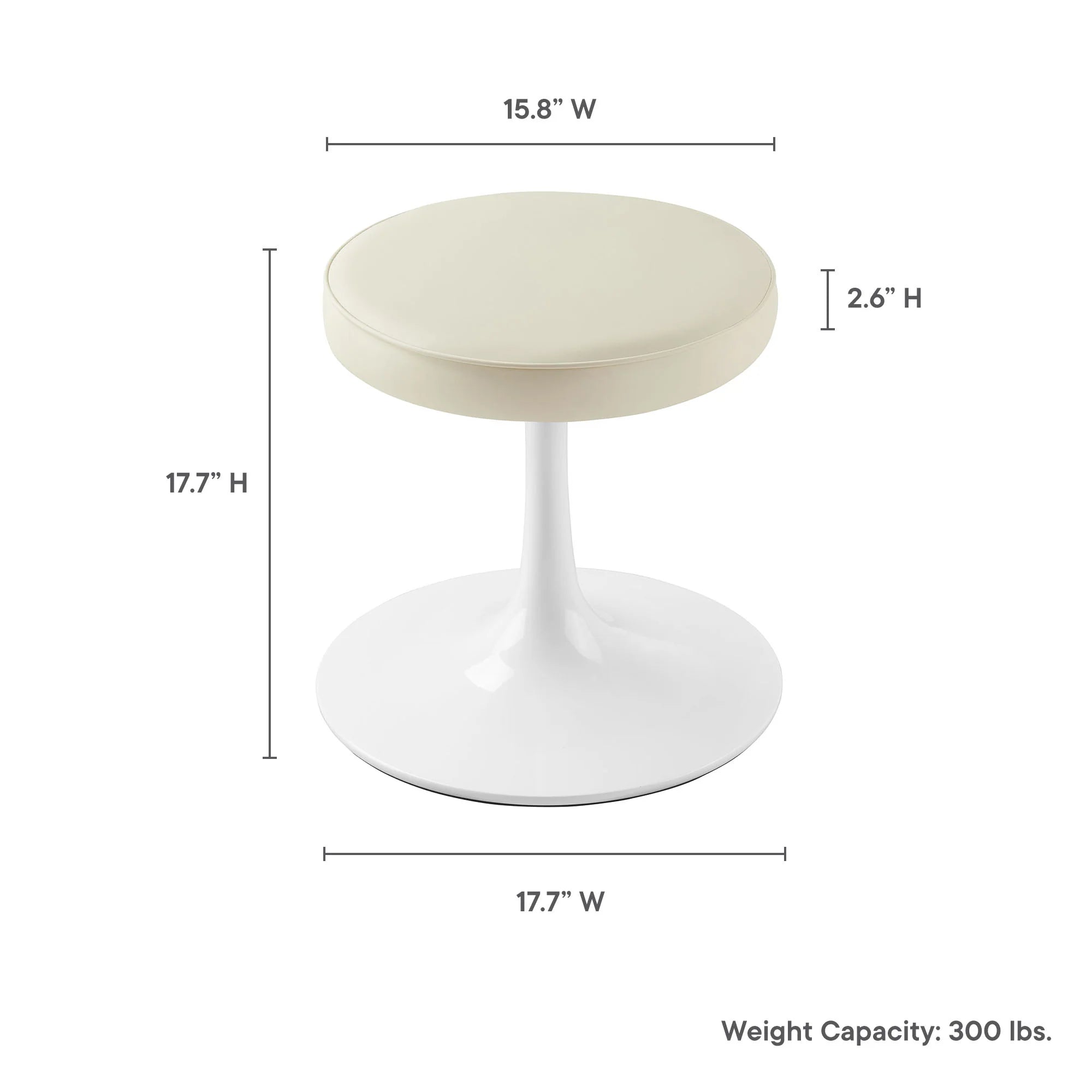 Lippa Vegan Leather Round Stool