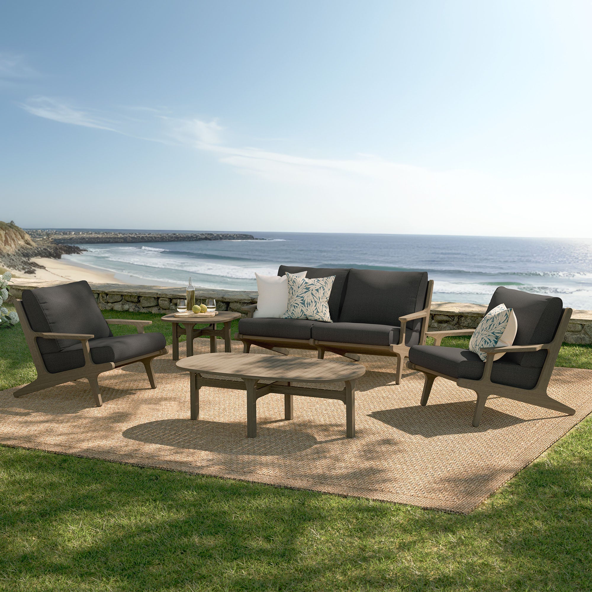 Saratoga 5-Piece Outdoor Teak Wood Furniture Set