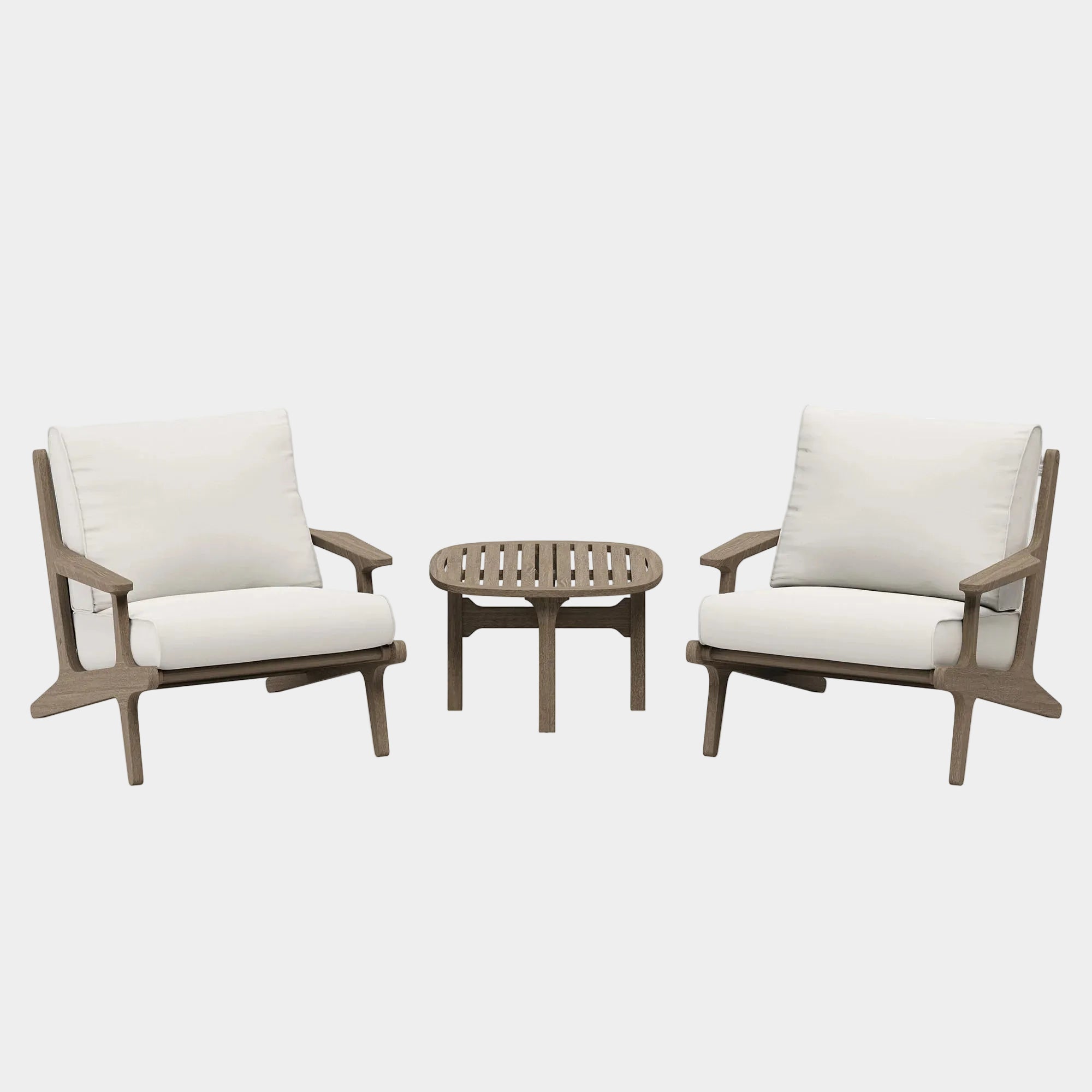 Saratoga 3-Piece Outdoor Teak Wood Furniture Set with Lounge Chairs and Side Table