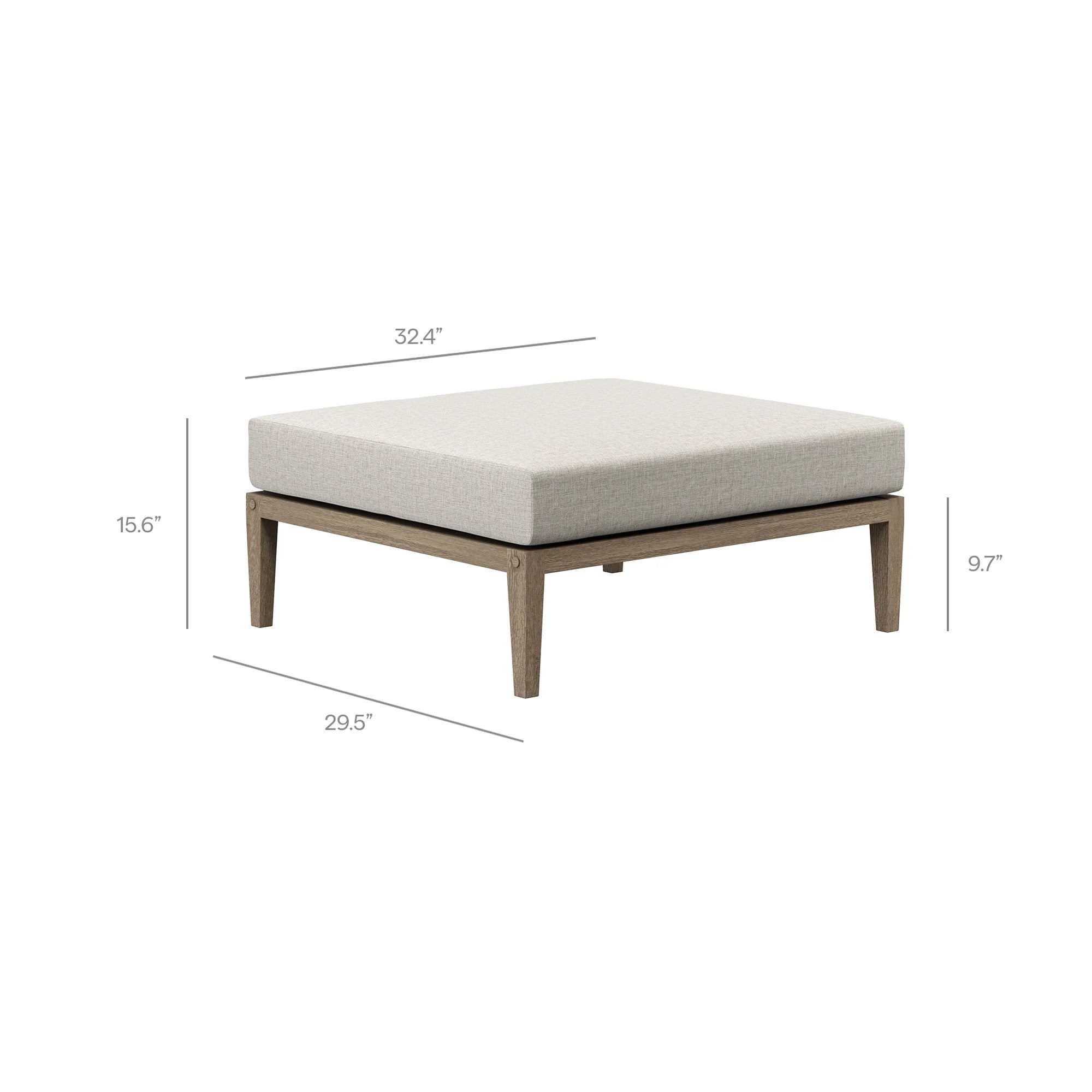 Northlake Outdoor Teak Wood Loveseat and Ottoman Set