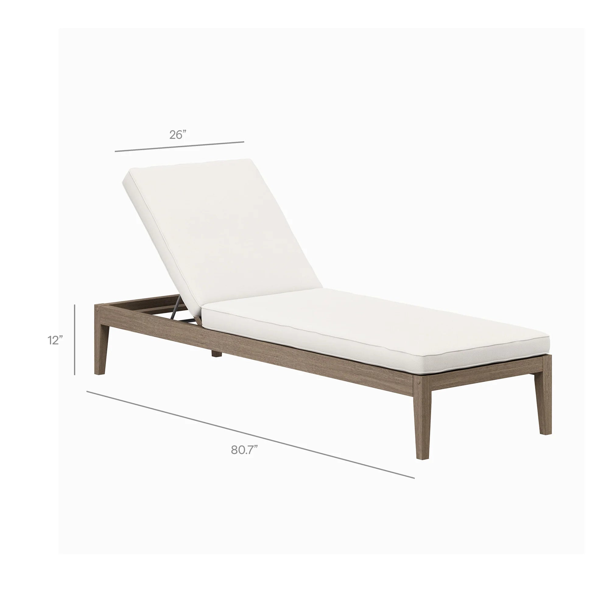Northlake 3-Piece Outdoor Teak Wood Furniture Set with Chaise Lounges and Side Table