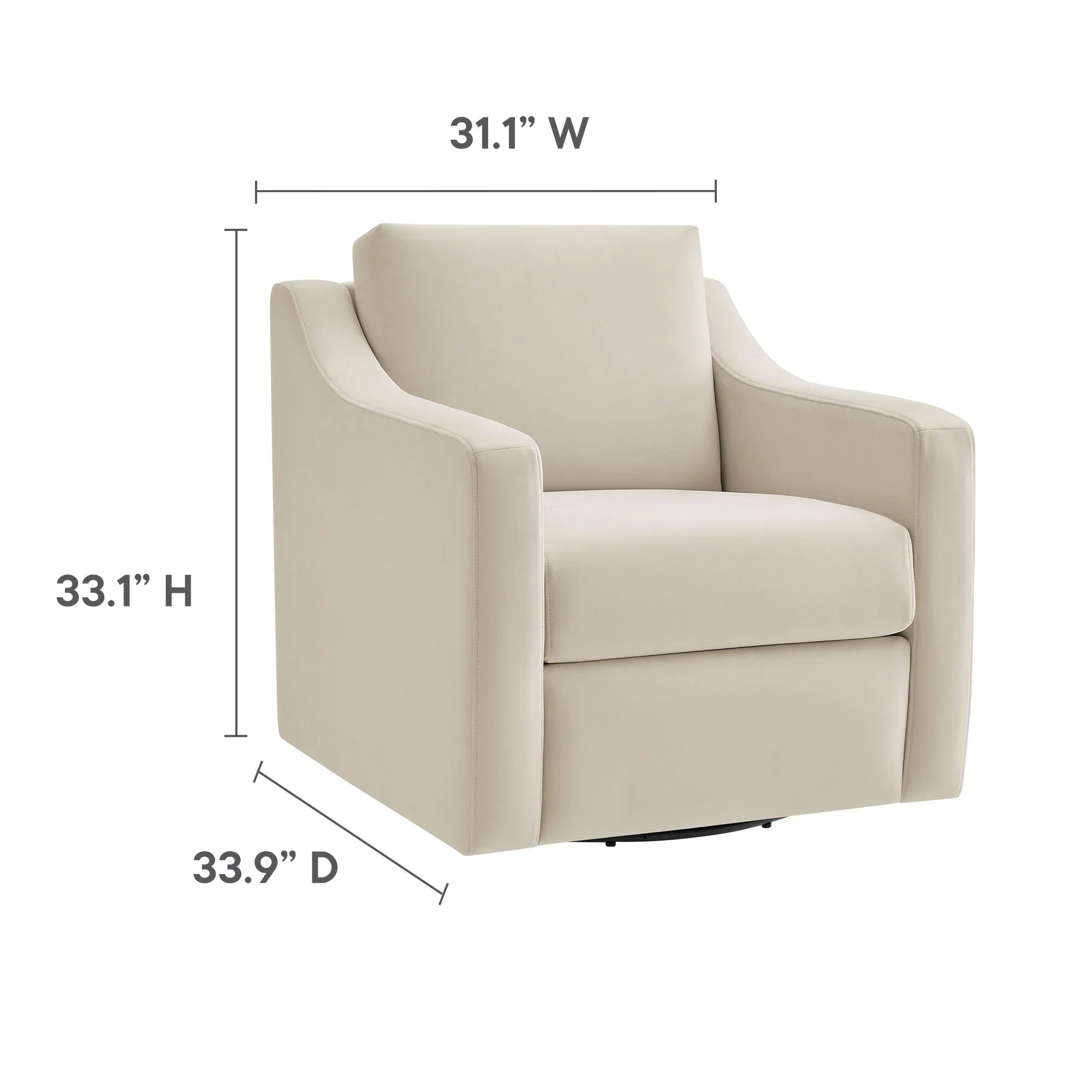 Fauteuil de salon en velours Ponder Performance 