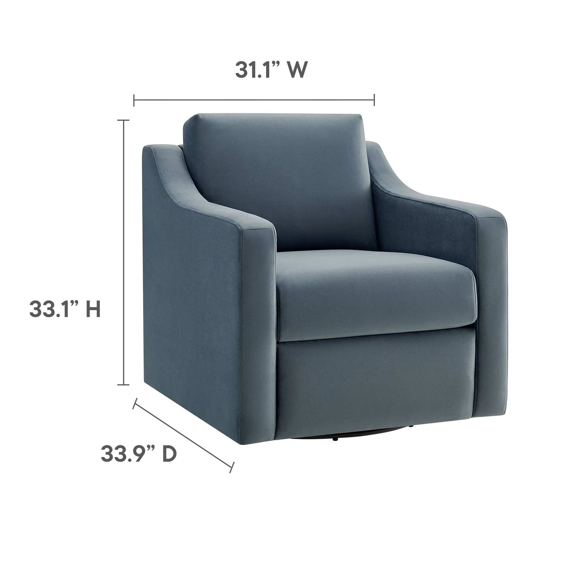 Fauteuil de salon en velours Ponder Performance 