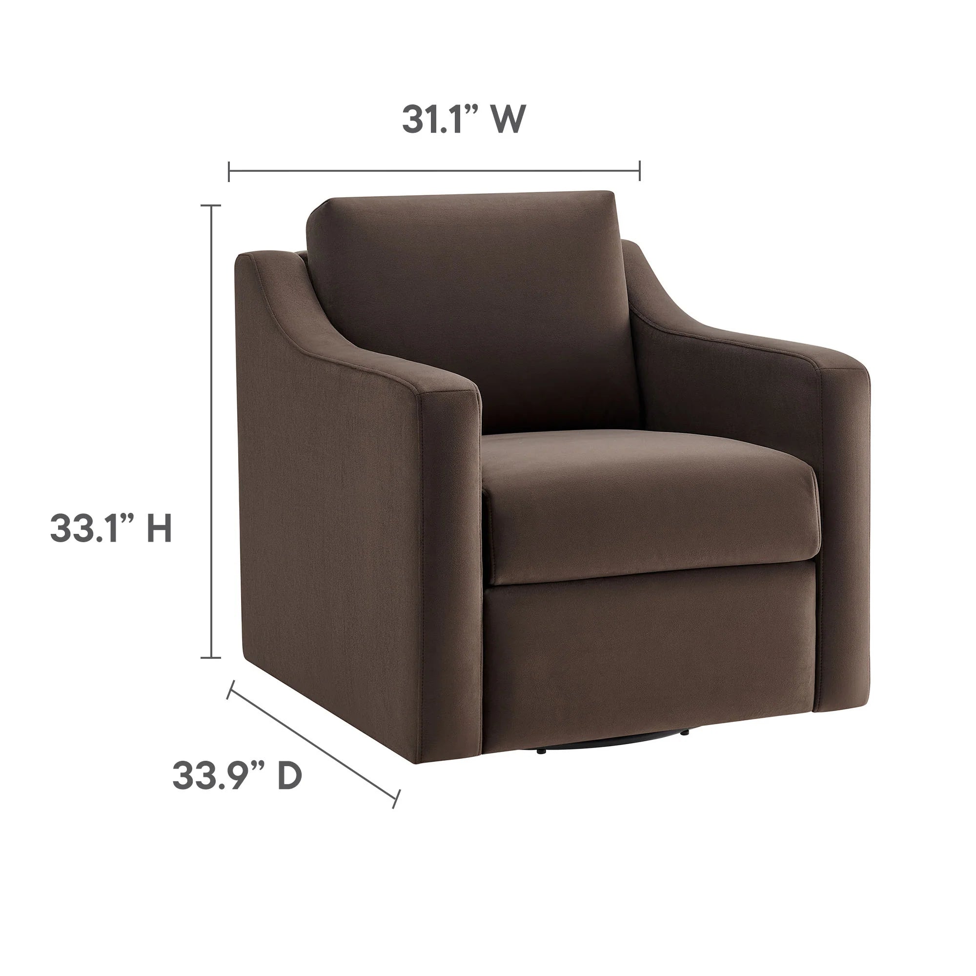 Fauteuil de salon en velours Ponder Performance 