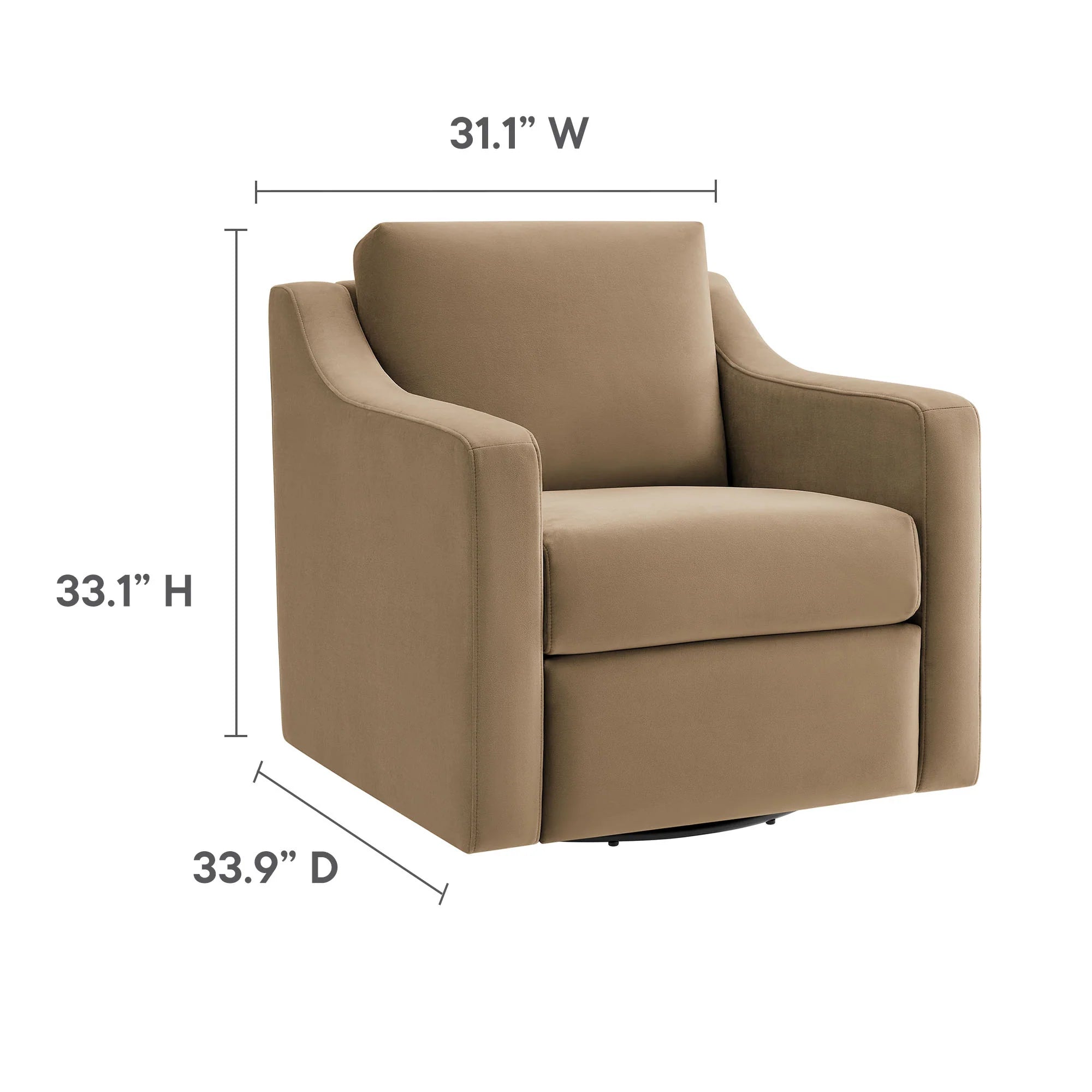 Fauteuil de salon en velours Ponder Performance 