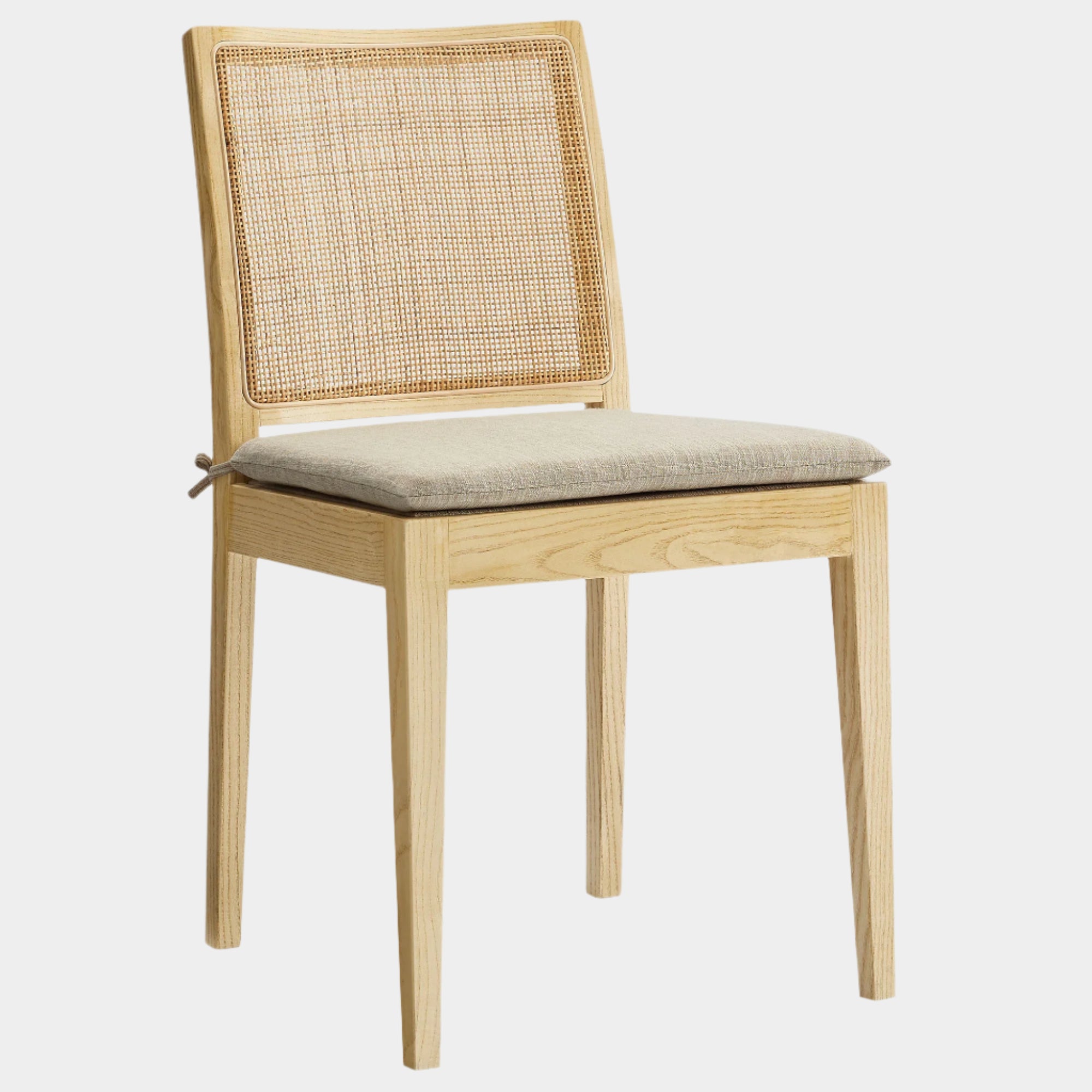 Ovard Wood and Rattan Dining Chair