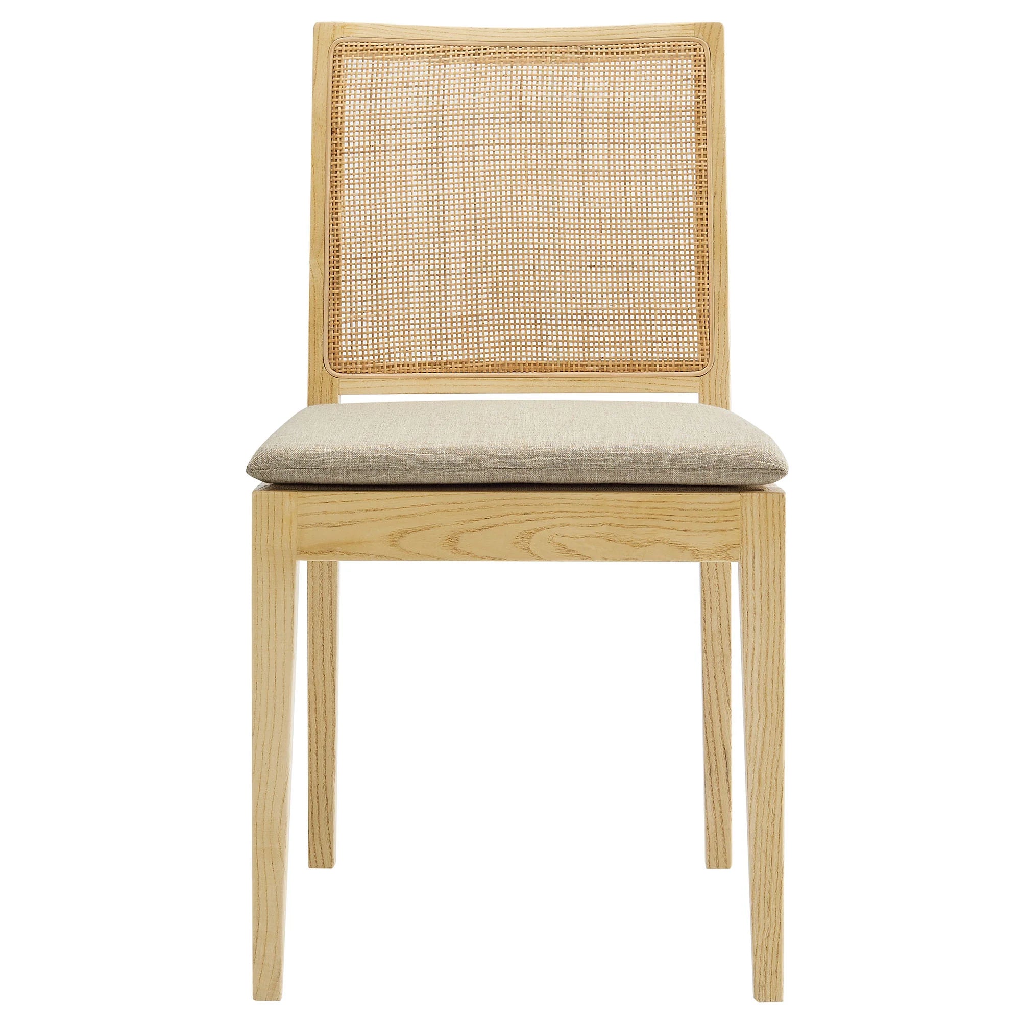 Ovard Wood and Rattan Dining Chair