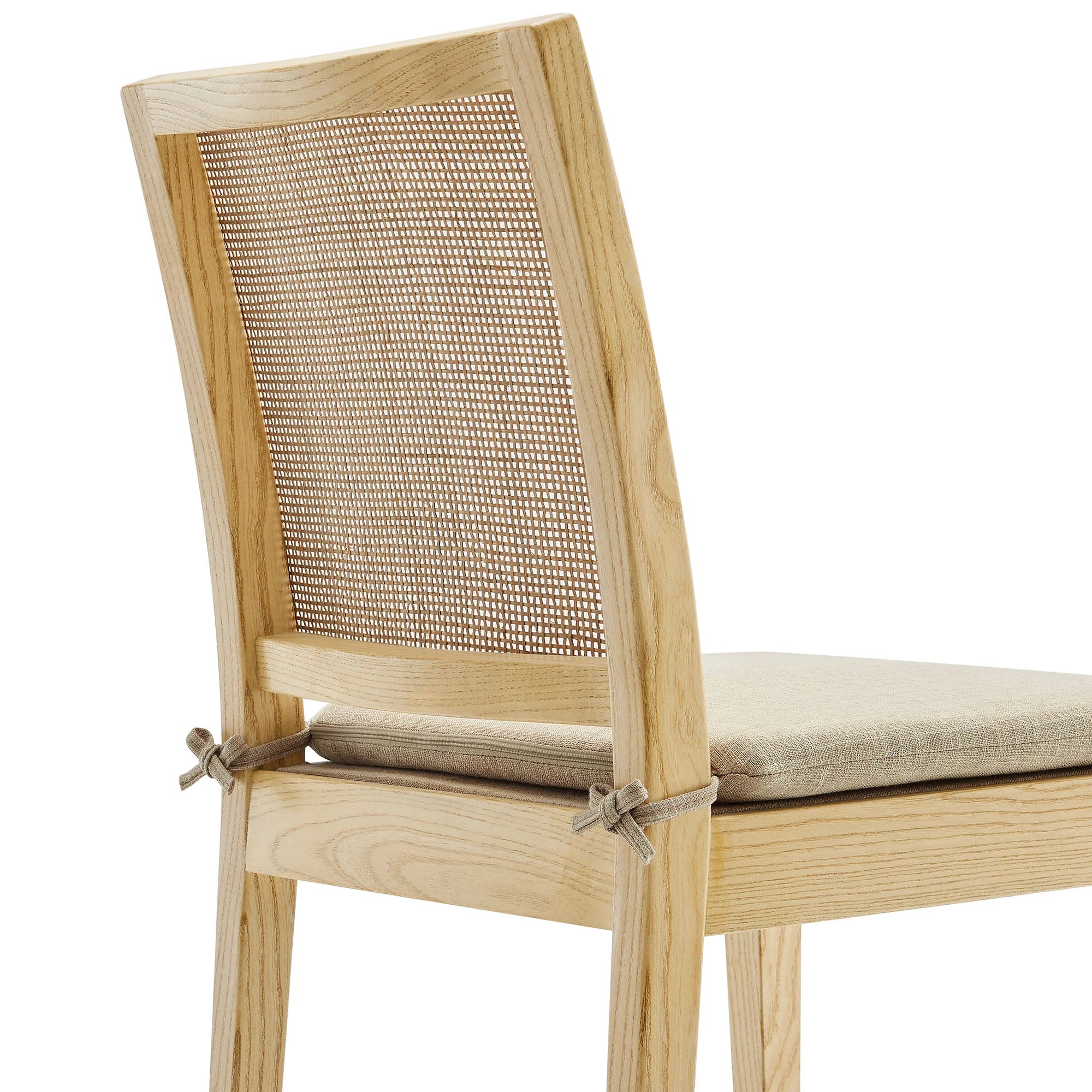 Ovard Wood and Rattan Dining Chair