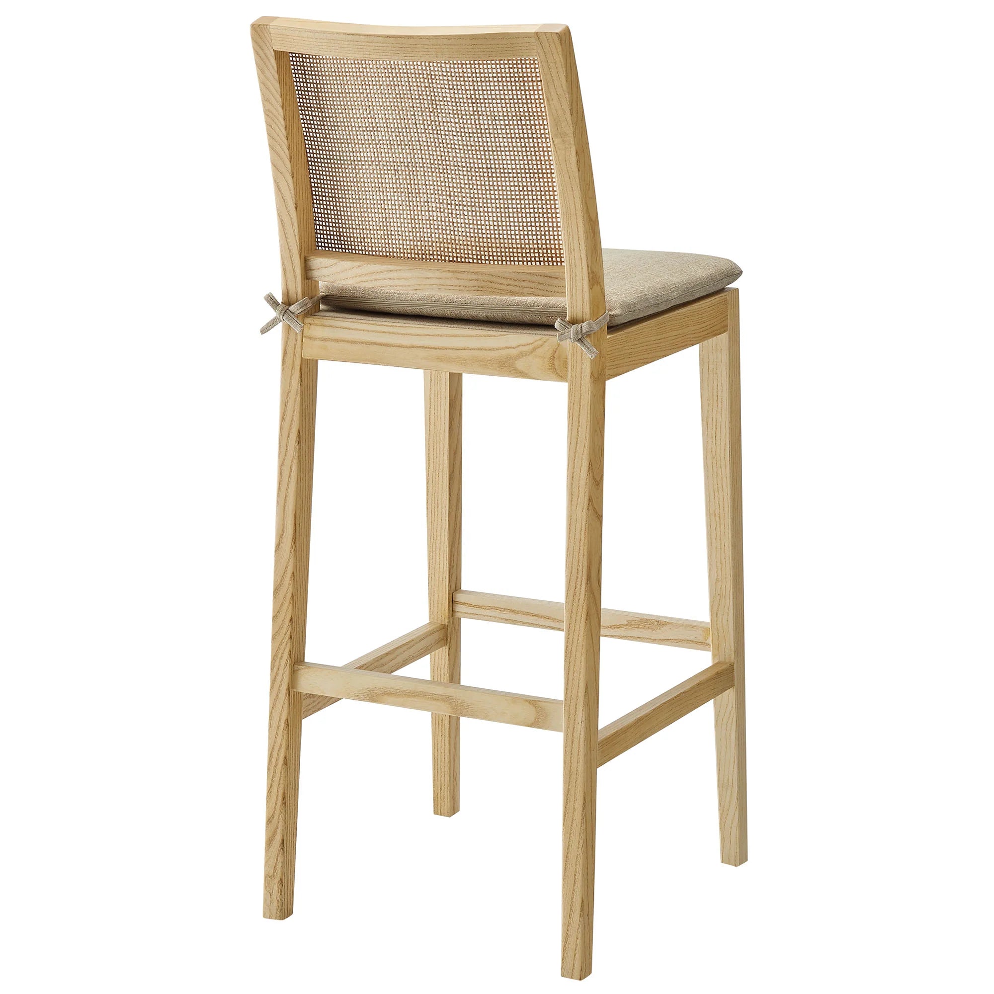 Ovard Wood and Rattan Bar Stool