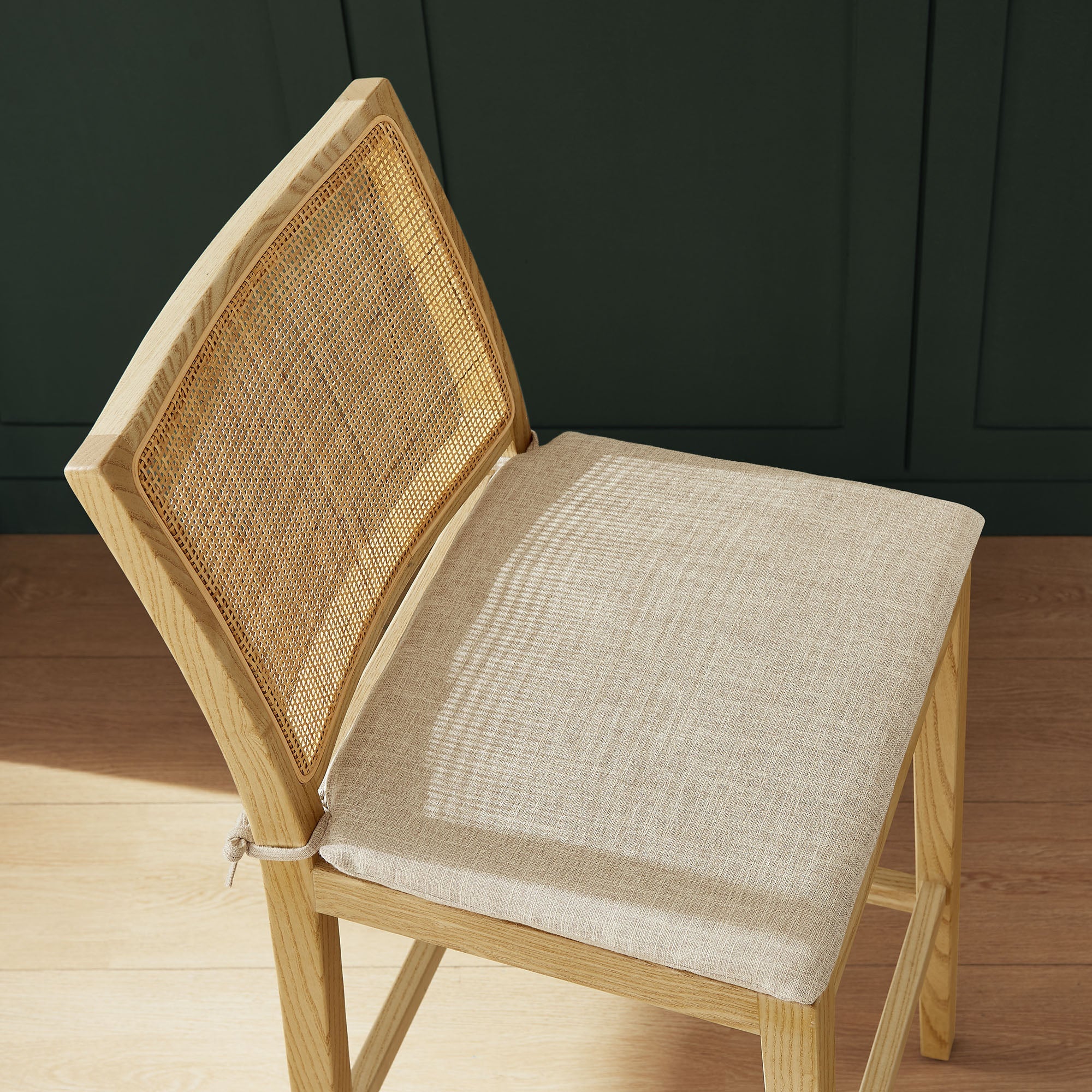 Ovard Wood and Rattan Bar Stool