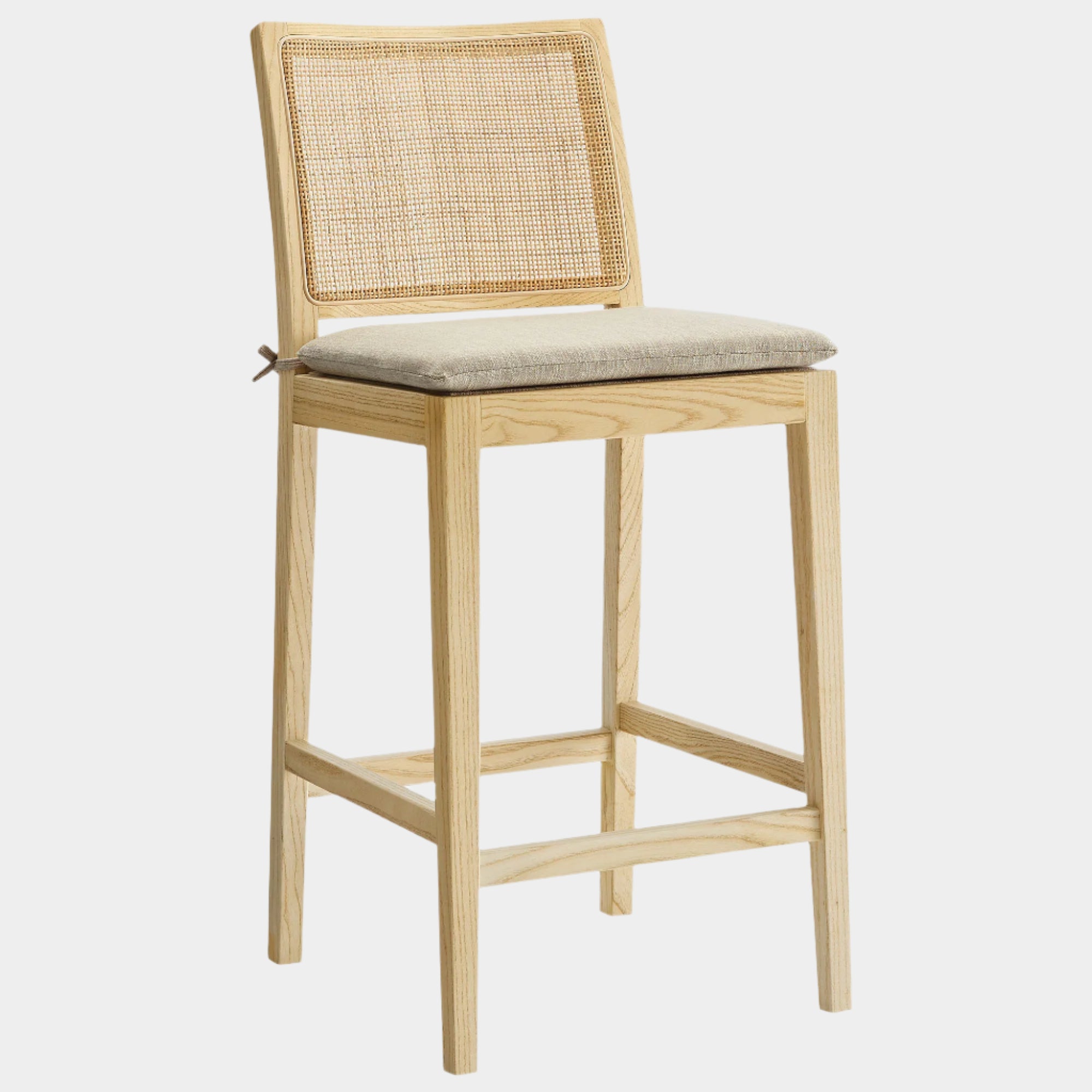 Ovard Wood and Rattan Counter Stool