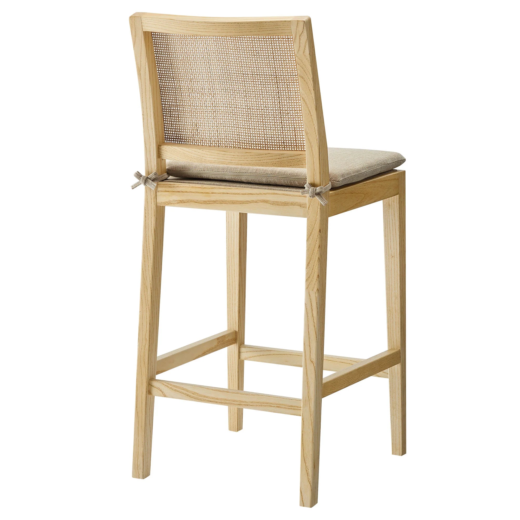 Ovard Wood and Rattan Counter Stool