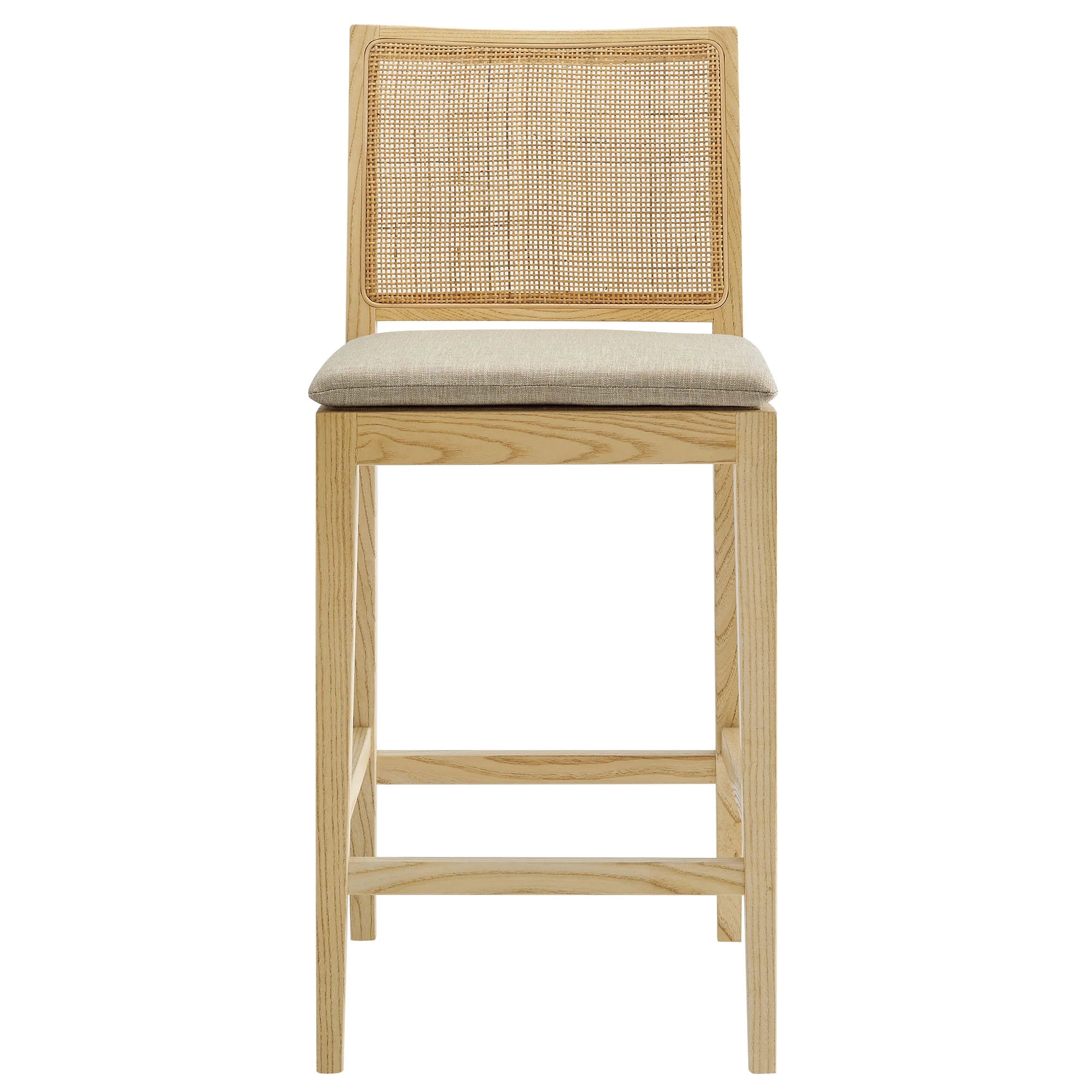 Ovard Wood and Rattan Counter Stool