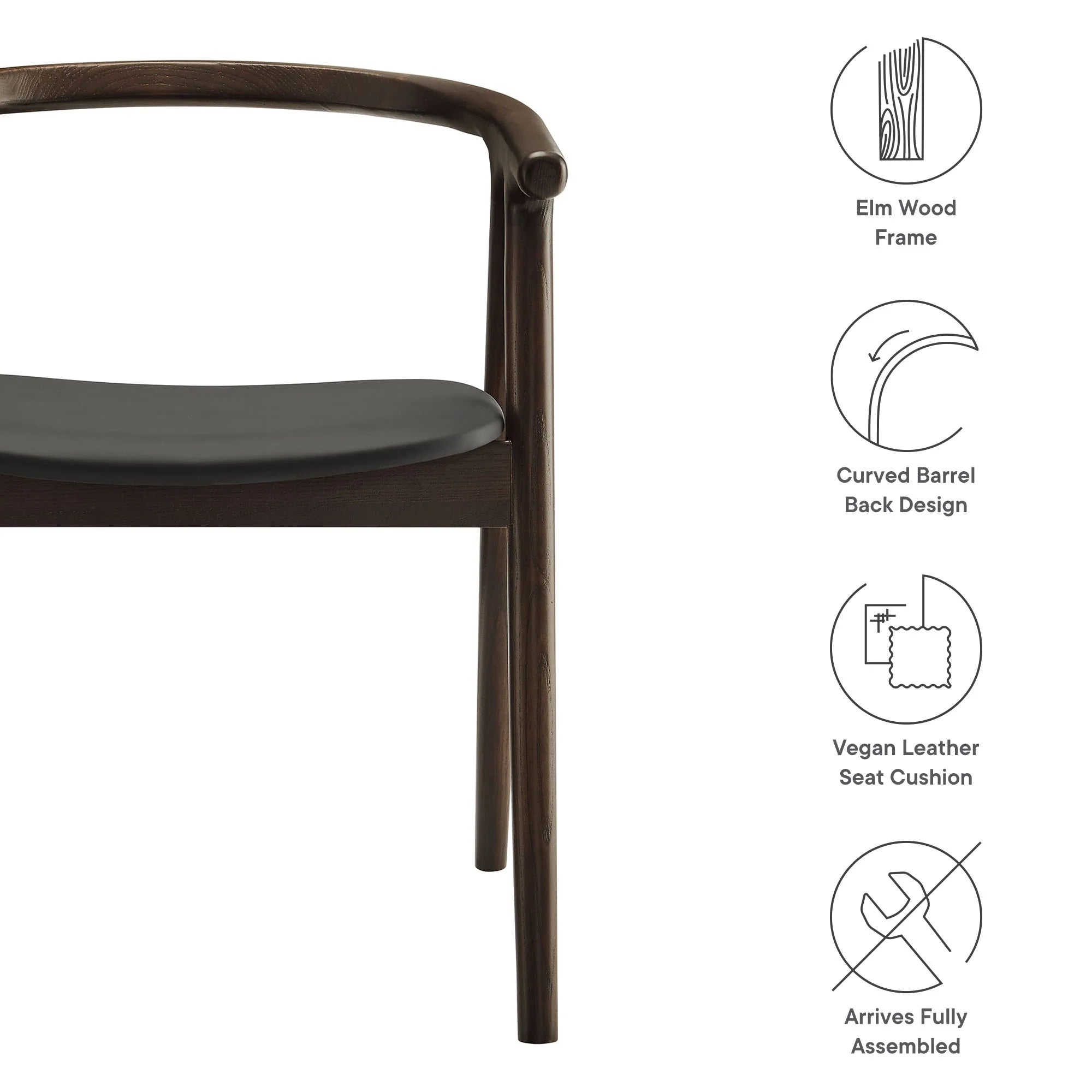 Henry Vegan Leather and Wood Dining Chair