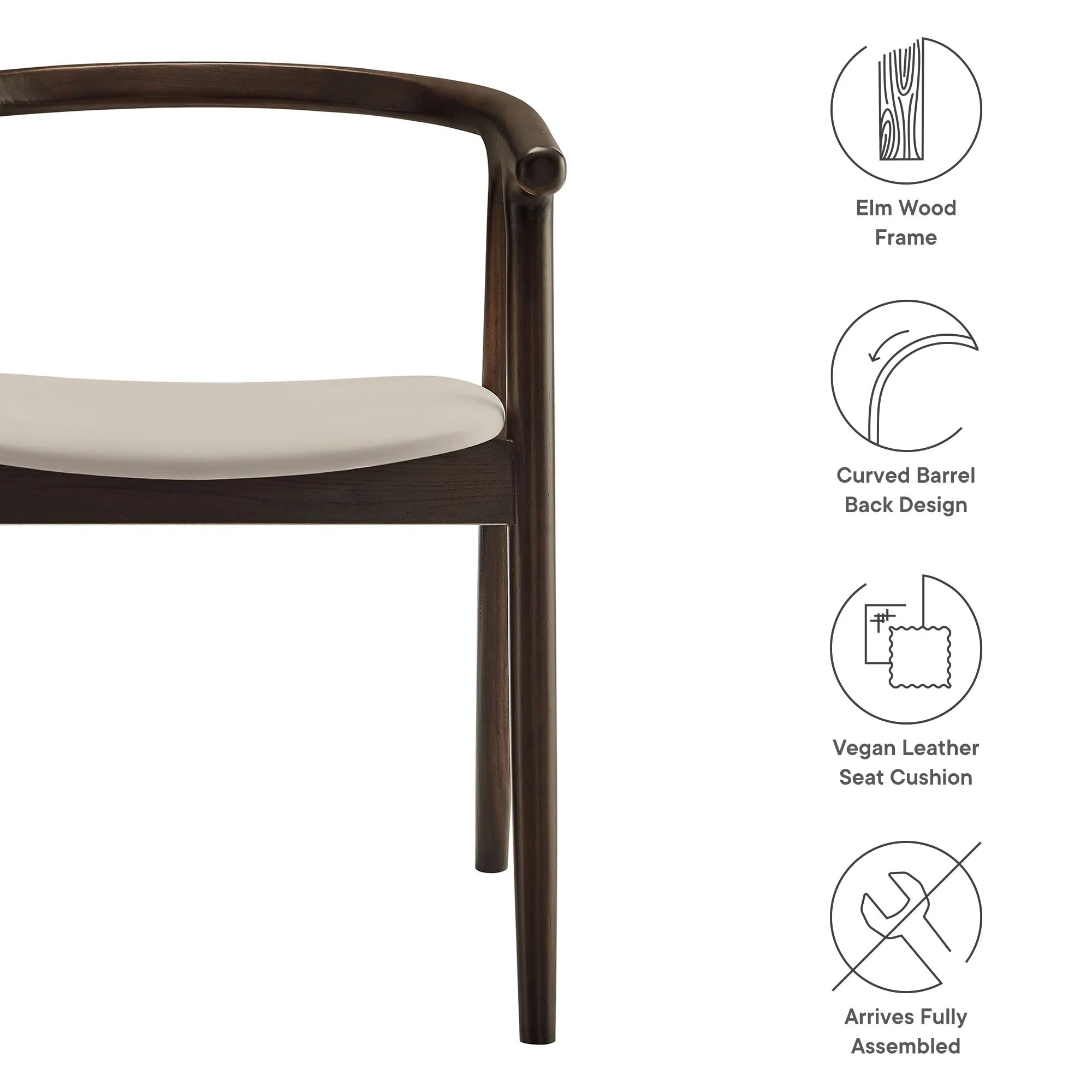 Henry Vegan Leather and Wood Dining Chair