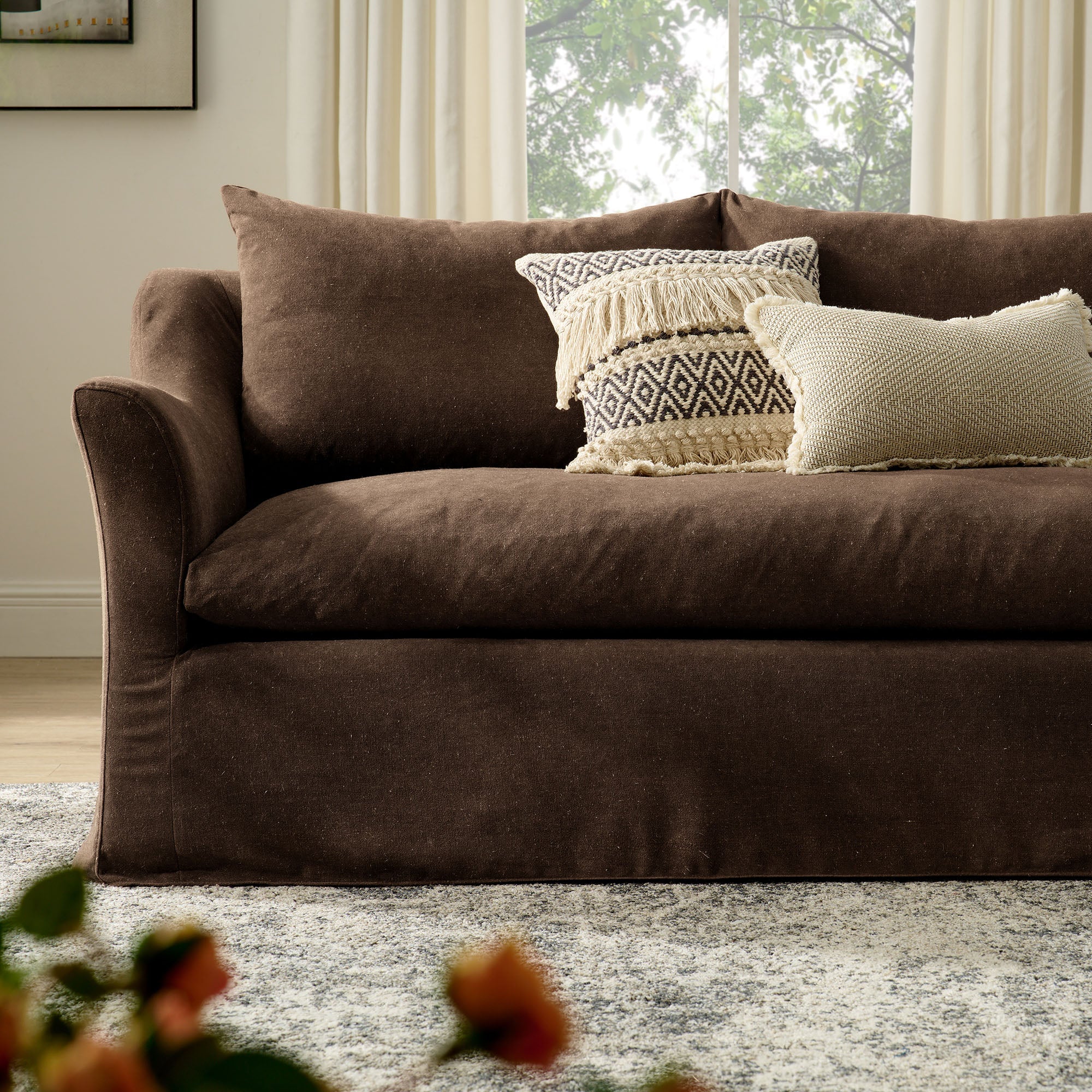 Somerset 92" Linen Blend Sofa