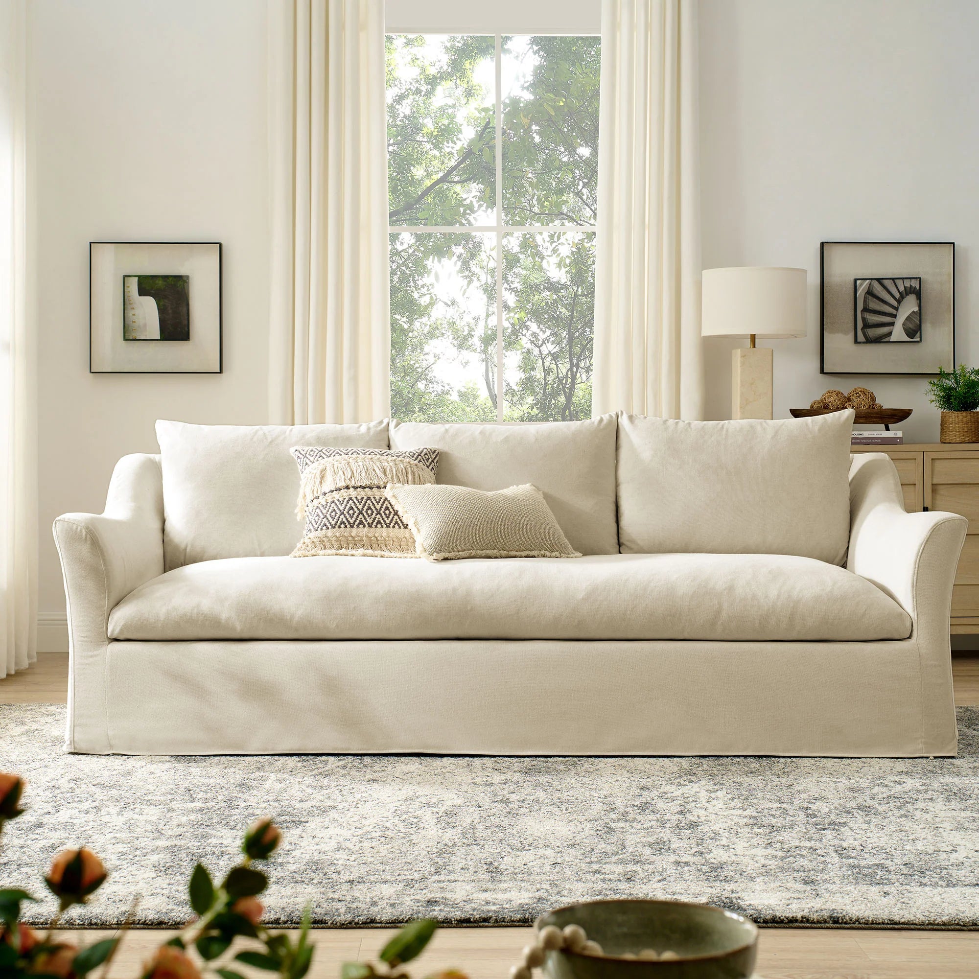Somerset 92" Linen Blend Sofa