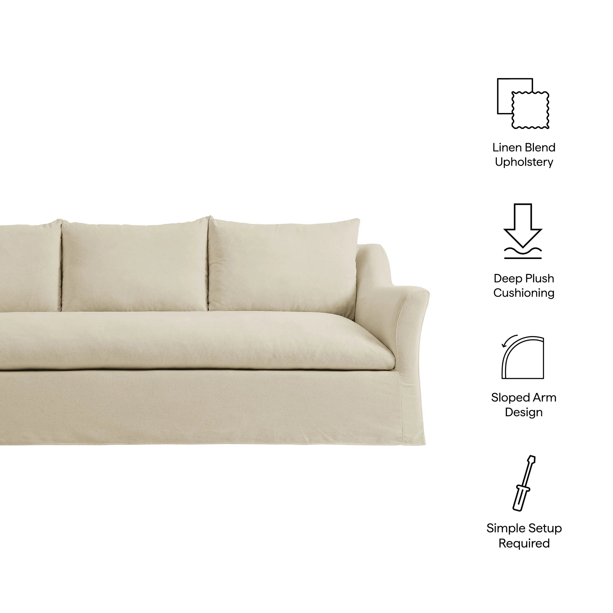 Somerset 92" Linen Blend Sofa