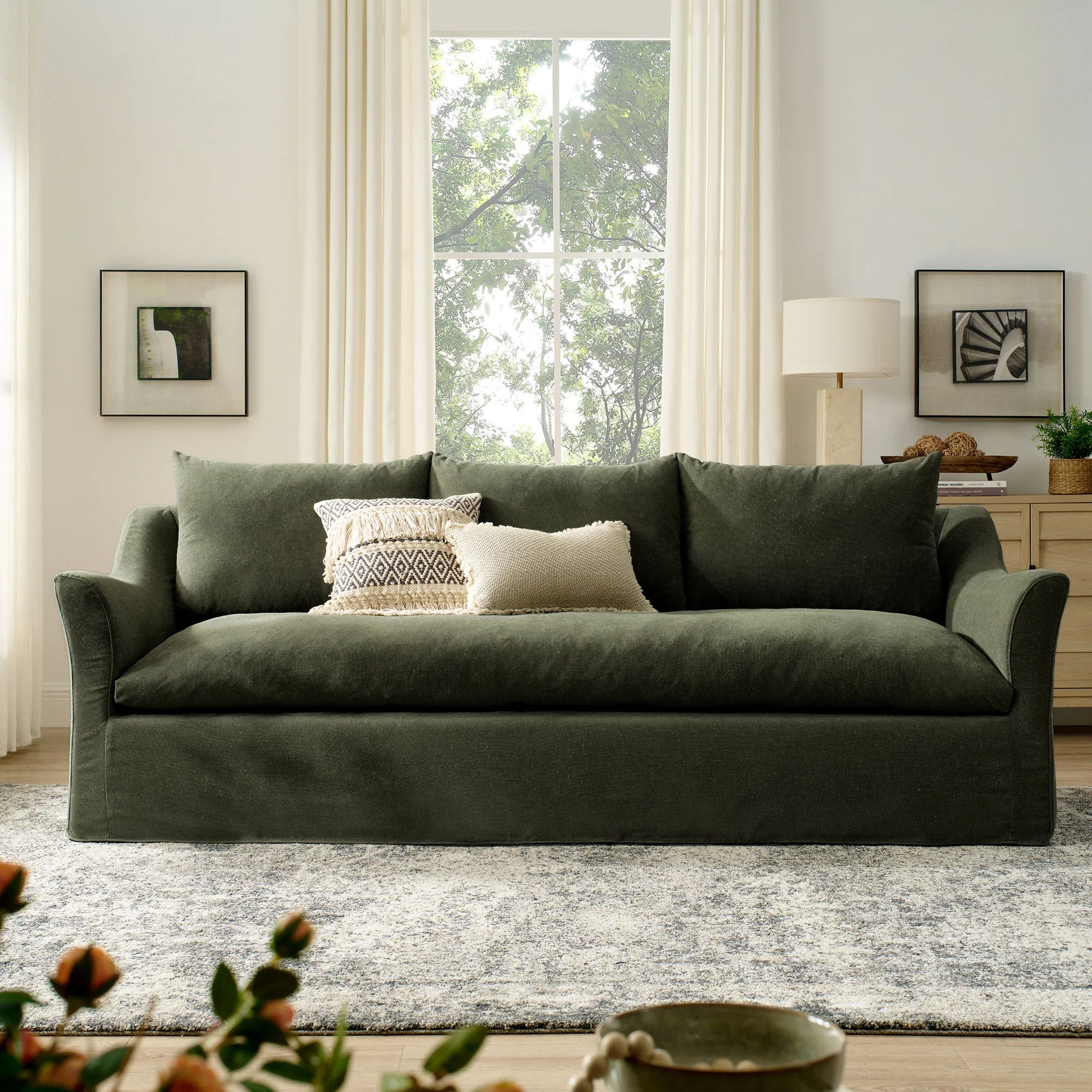 Somerset 92" Linen Blend Sofa