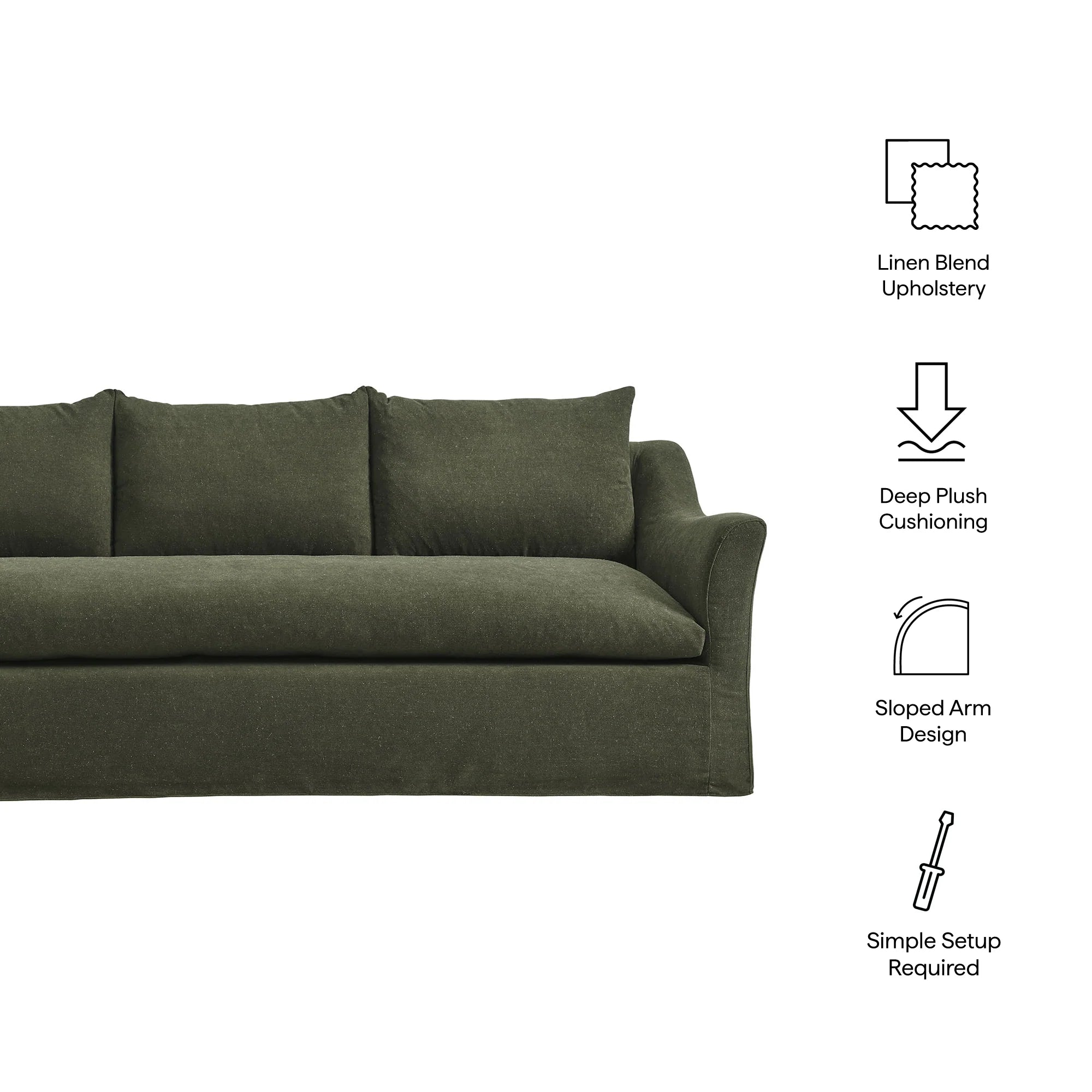 Somerset 92" Linen Blend Sofa
