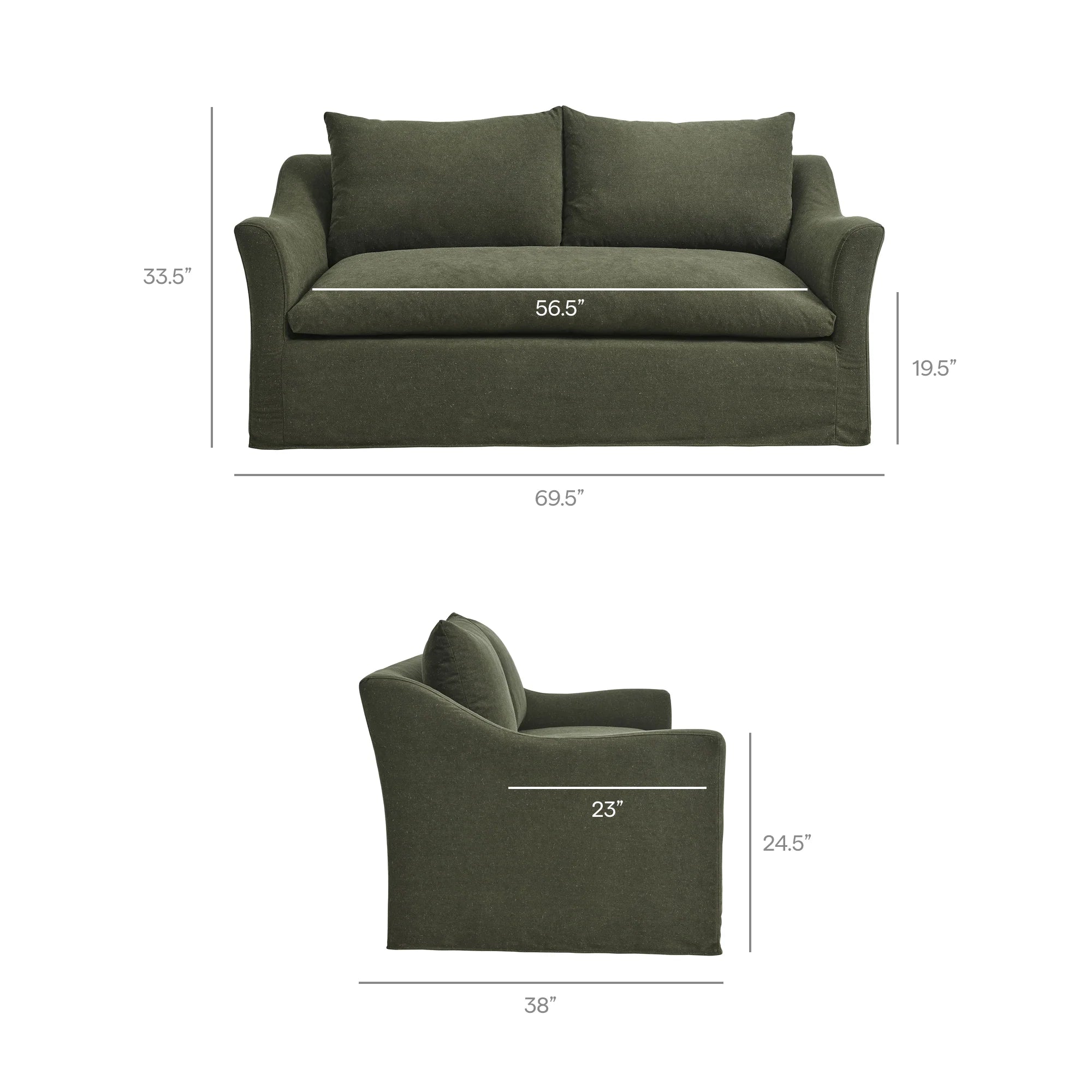 Somerset 70" Linen Blend Loveseat