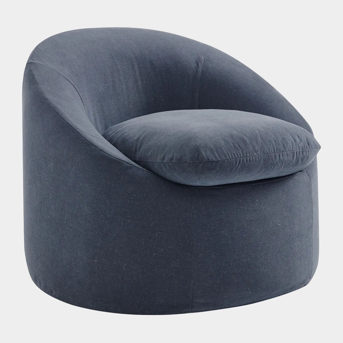 Sadie Slipcovered Linen-Blend Round Accent Chair