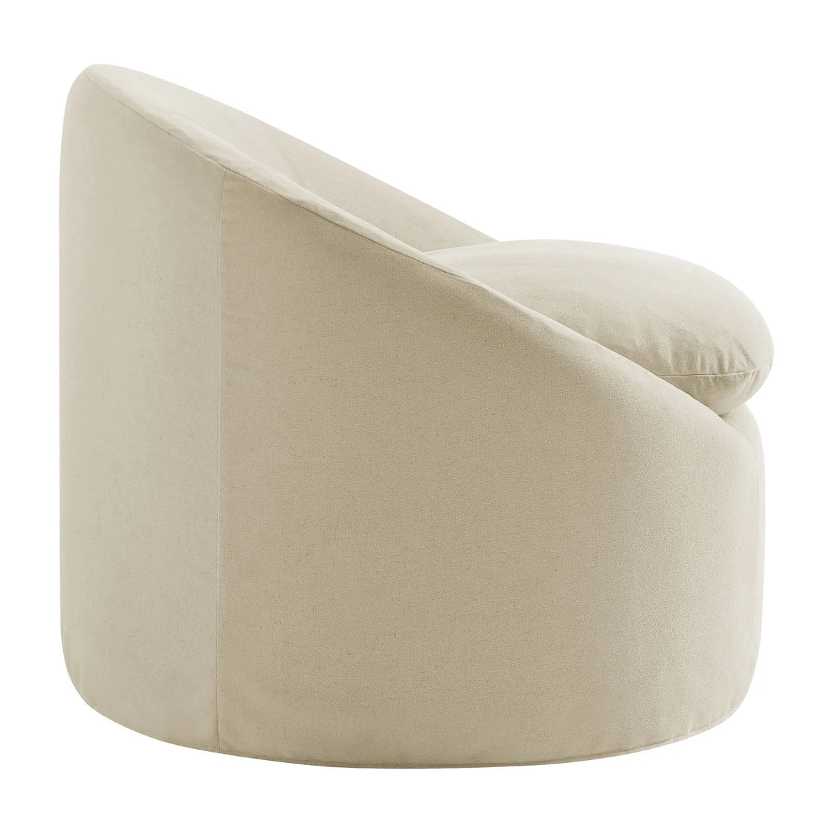 Sadie Slipcovered Linen-Blend Round Accent Chair