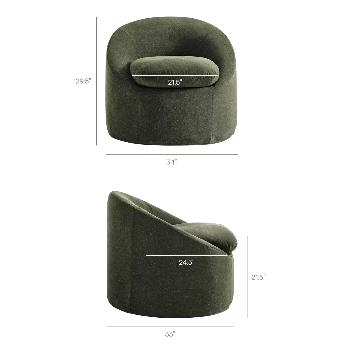 Sadie Slipcovered Linen-Blend Round Accent Chair
