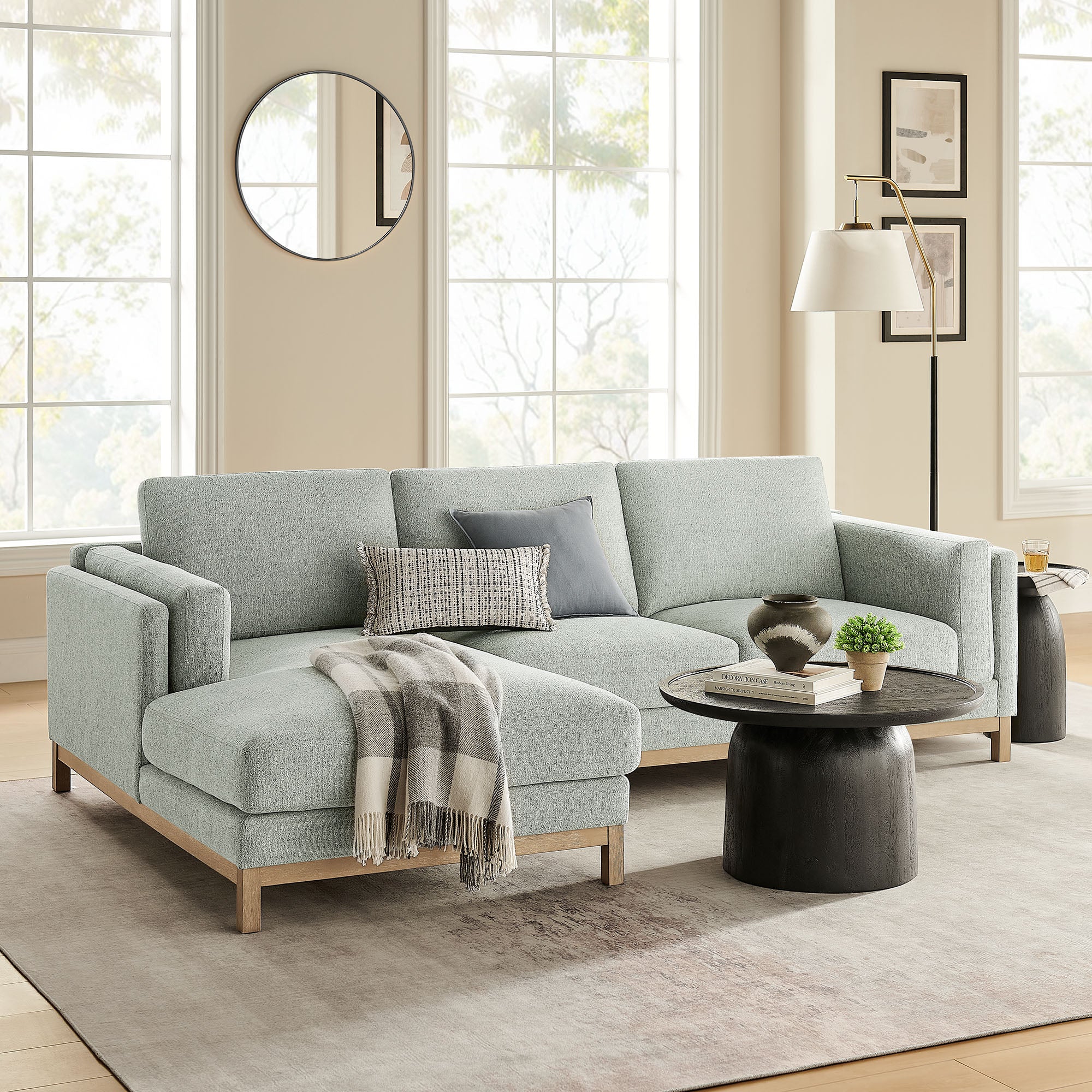 Roscoe Left-Facing Fabric Sectional Sofa
