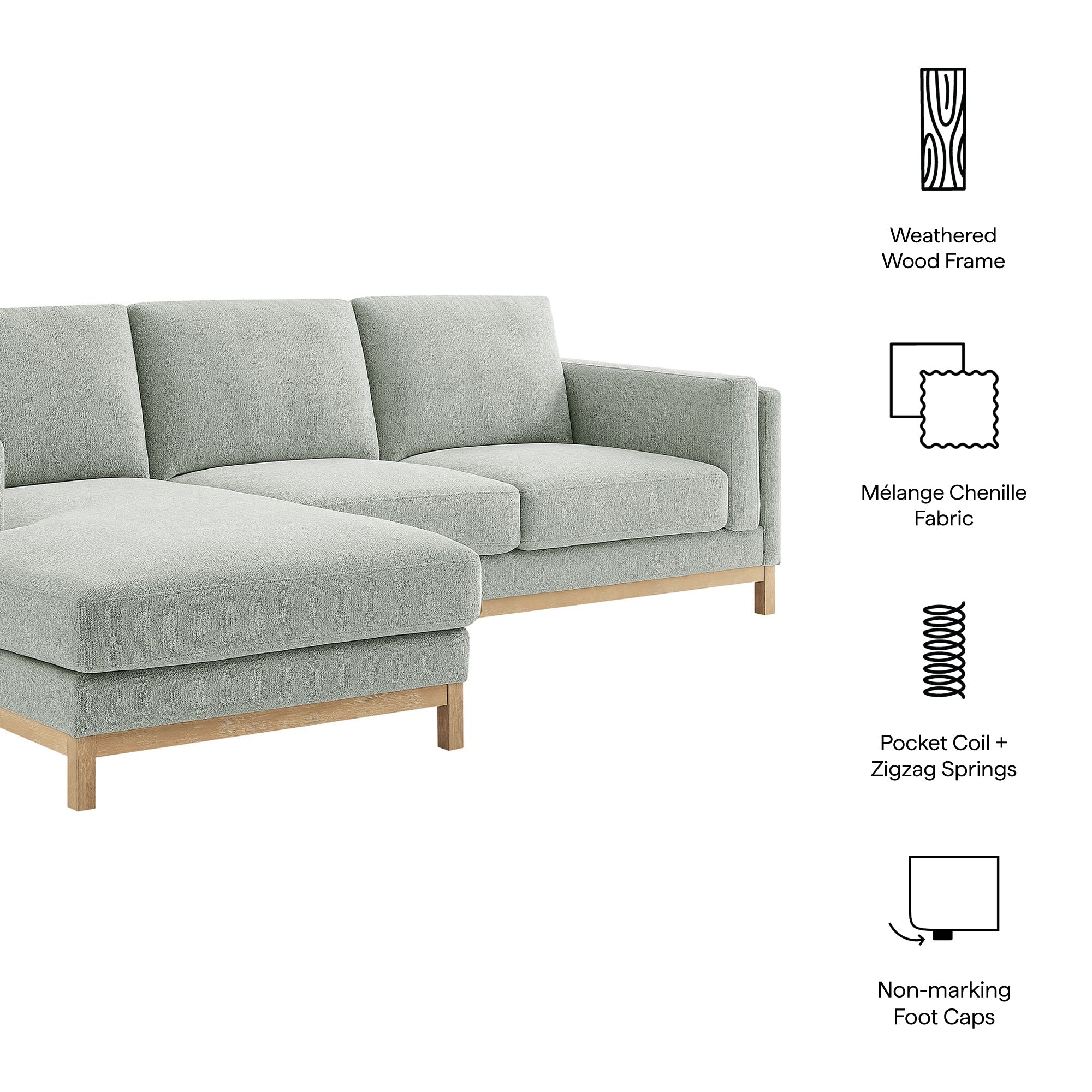 Roscoe Left-Facing Fabric Sectional Sofa