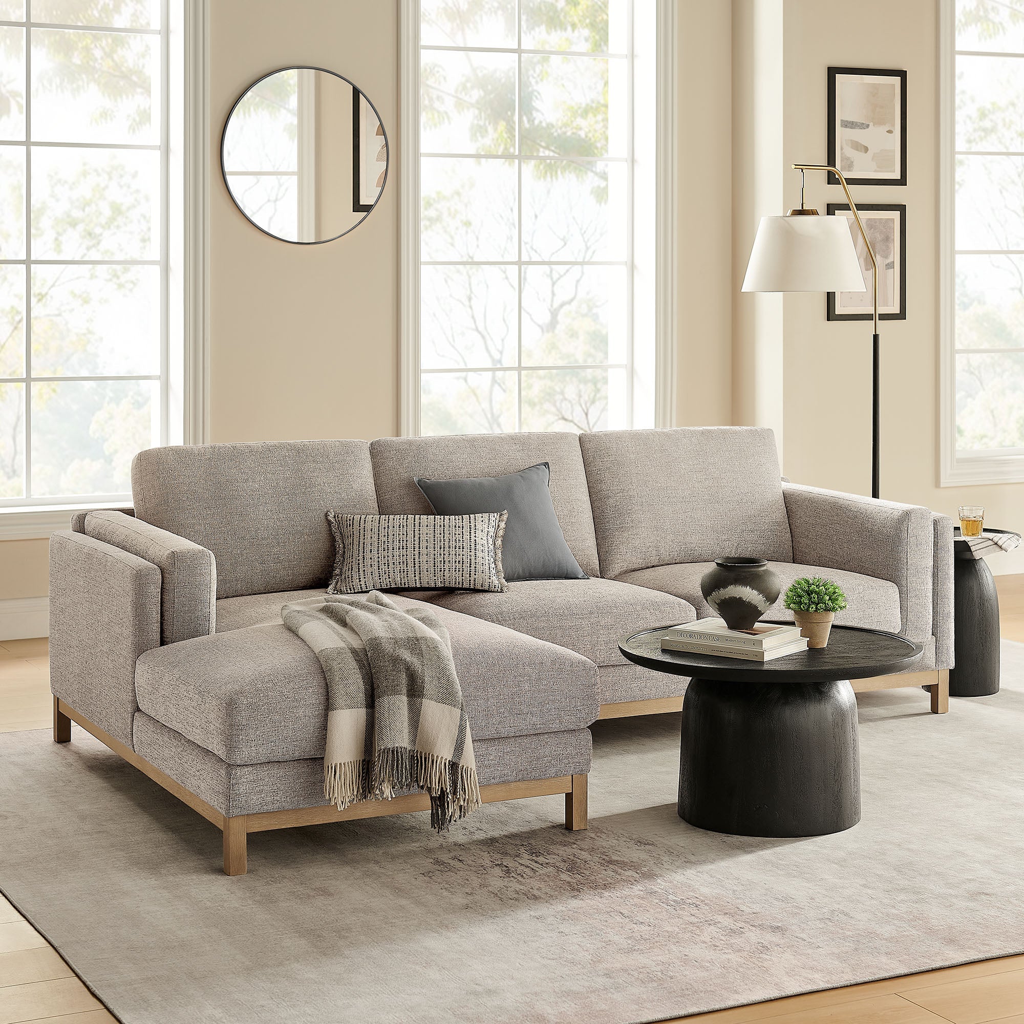 Roscoe Left-Facing Fabric Sectional Sofa