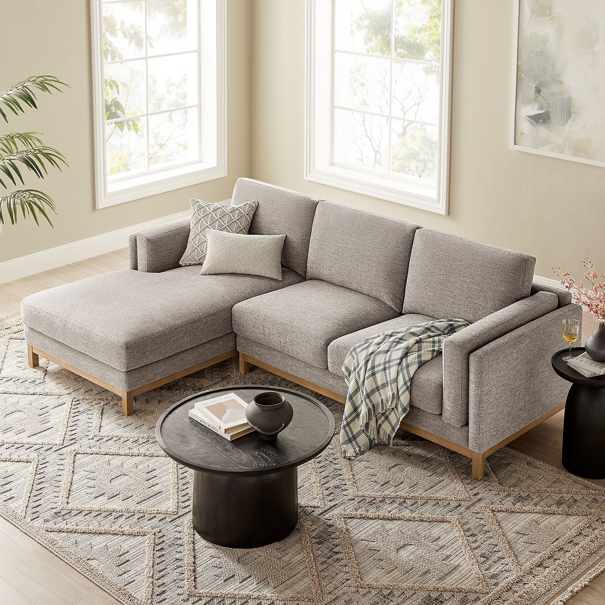 Roscoe Left-Facing Fabric Sectional Sofa