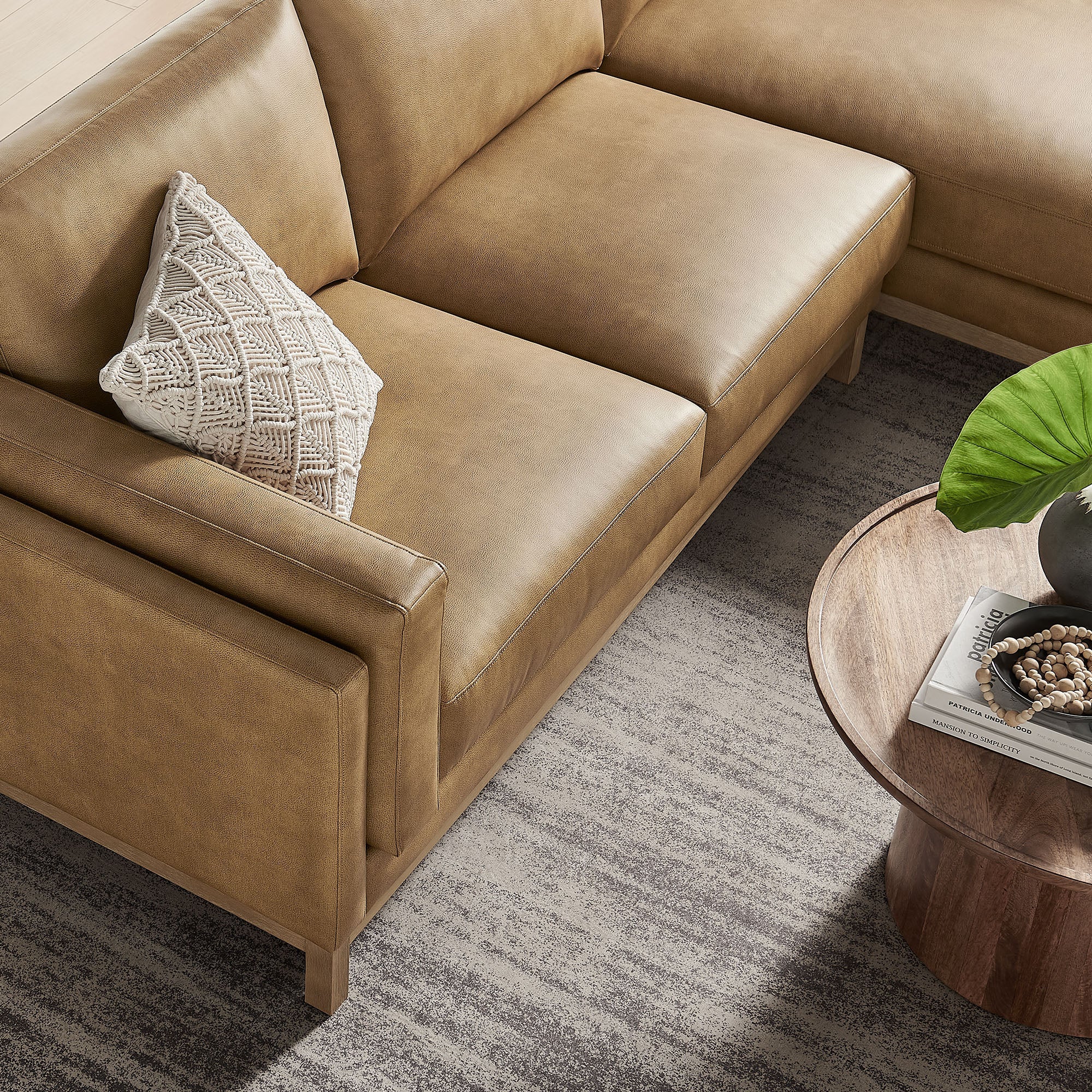 Roscoe Right-Facing Vegan Leather Sectional Sofa