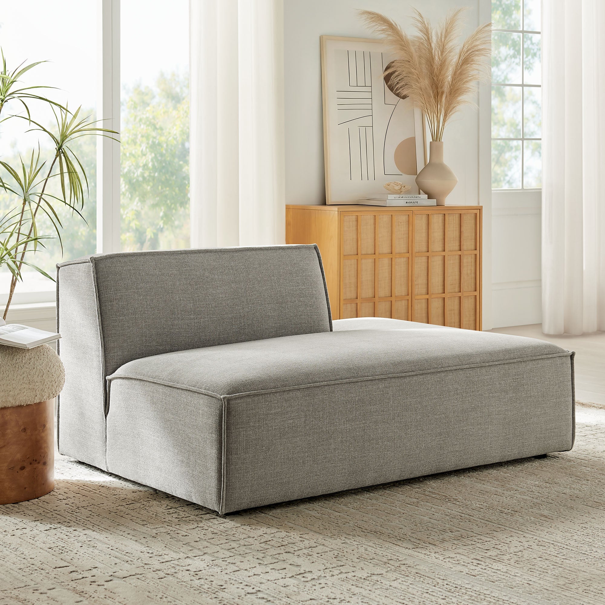 Restore Performance Fabric Upholstered Right-Facing Armless Modular Chaise