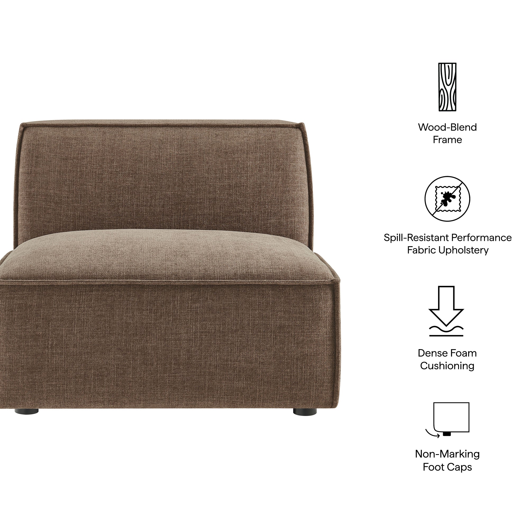 Restore Performance Fabric Upholstered Armless Modular Chair