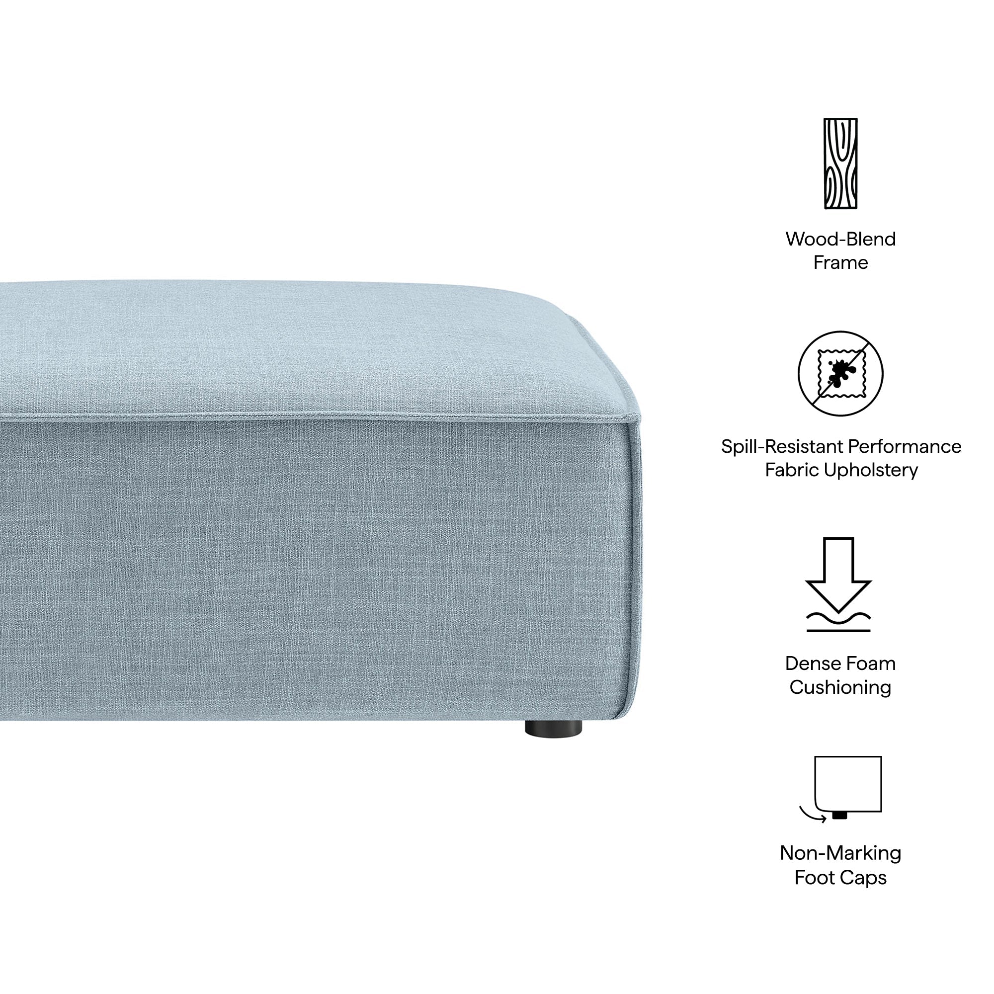 Restore Performance Fabric Upholstered Modular Ottoman