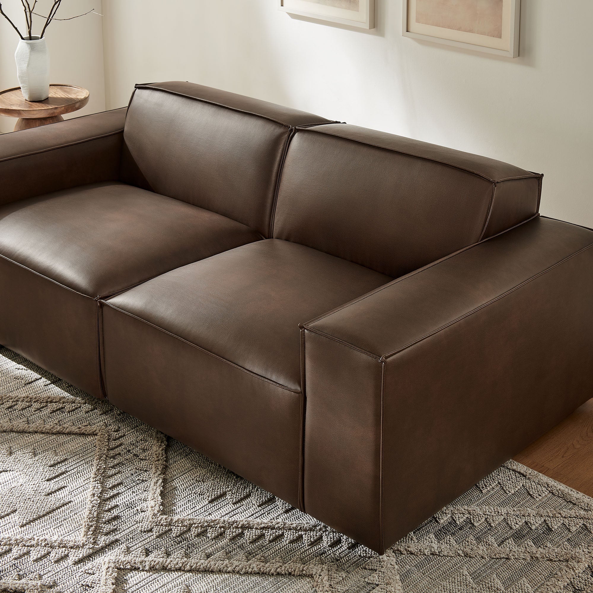 Restore 2-Piece Vegan Leather Modular Loveseat