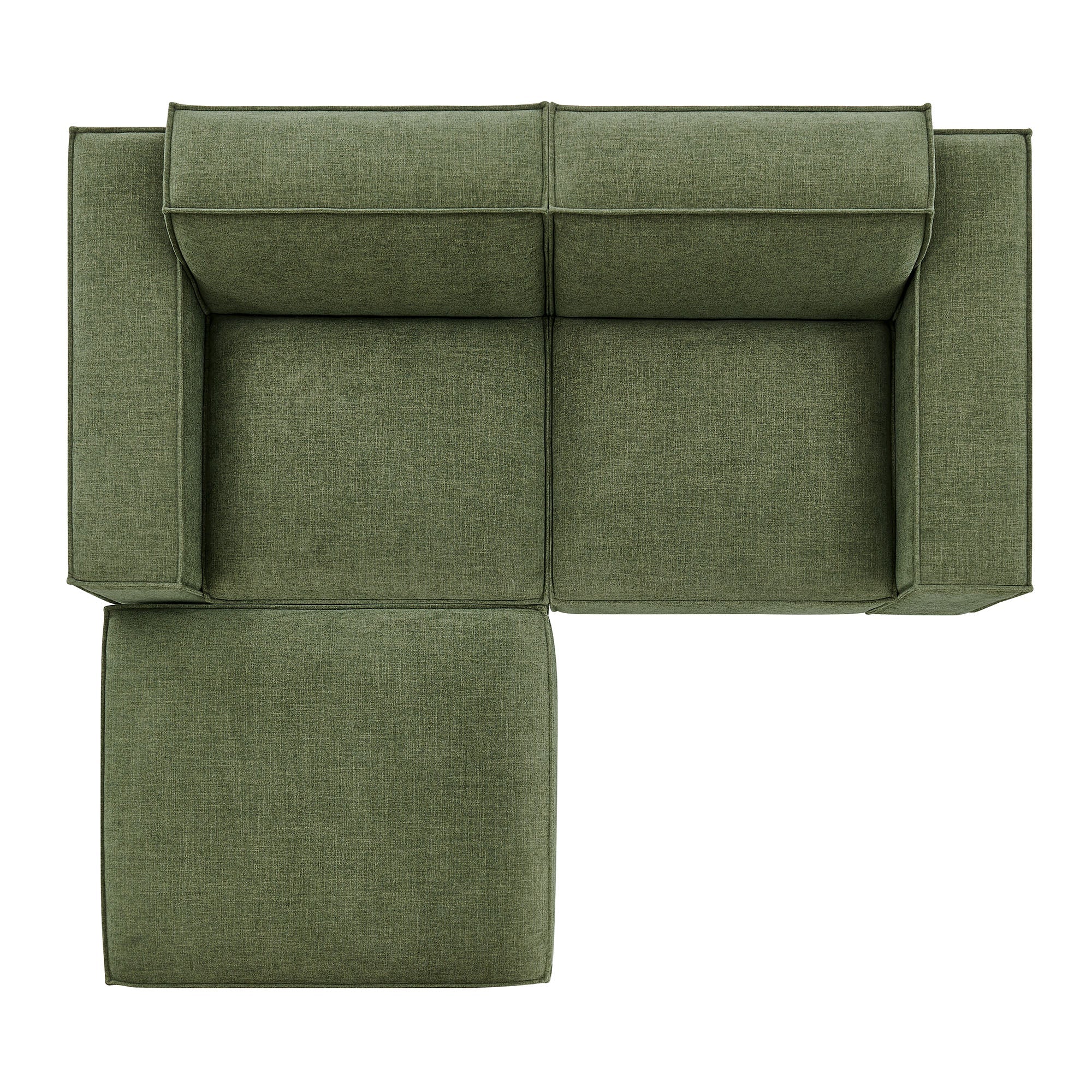 Restore 3-Piece Performance Fabric Upholstered Modular Loveseat with Ottoman