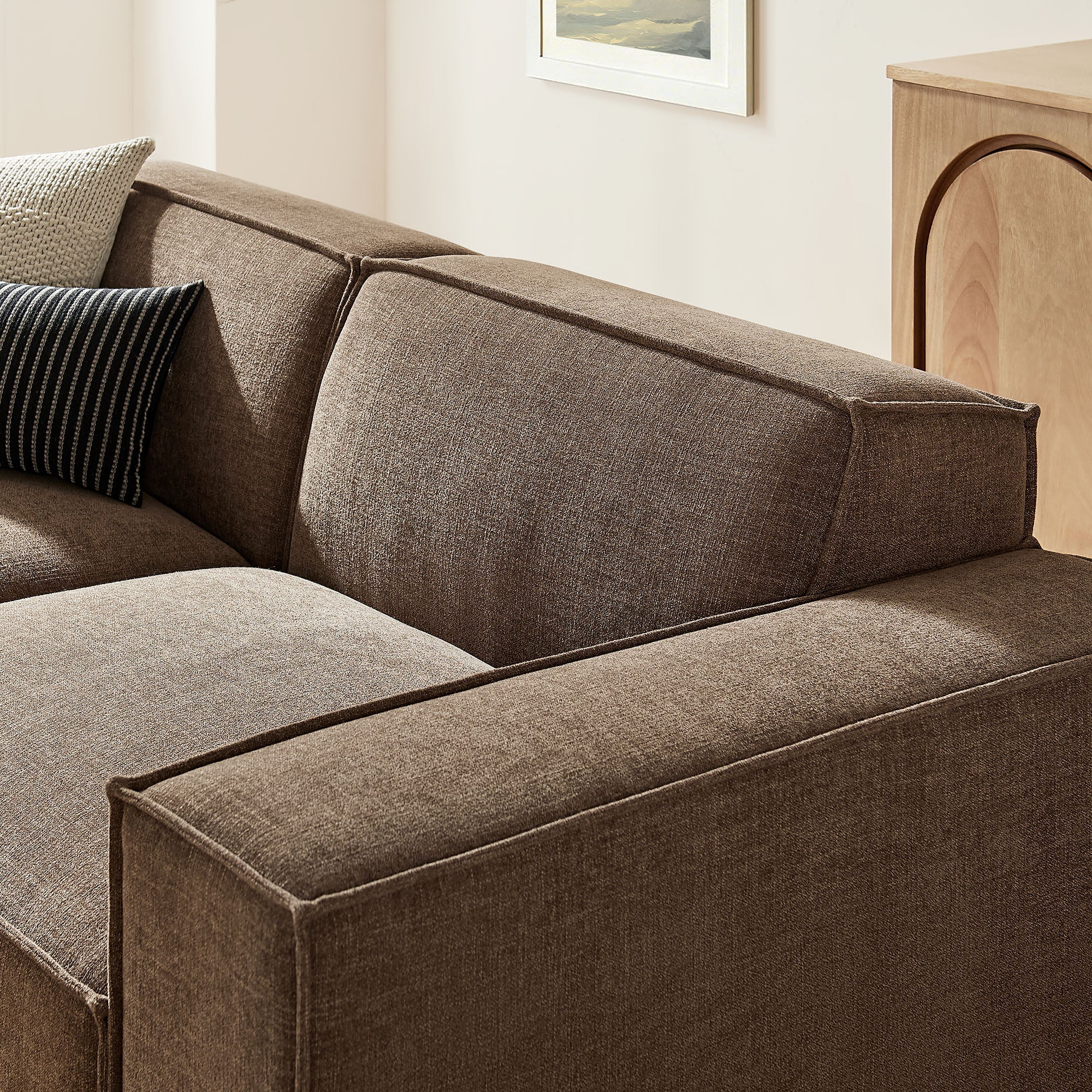 Restore 3-Piece Performance Fabric Upholstered Modular Loveseat with Ottoman