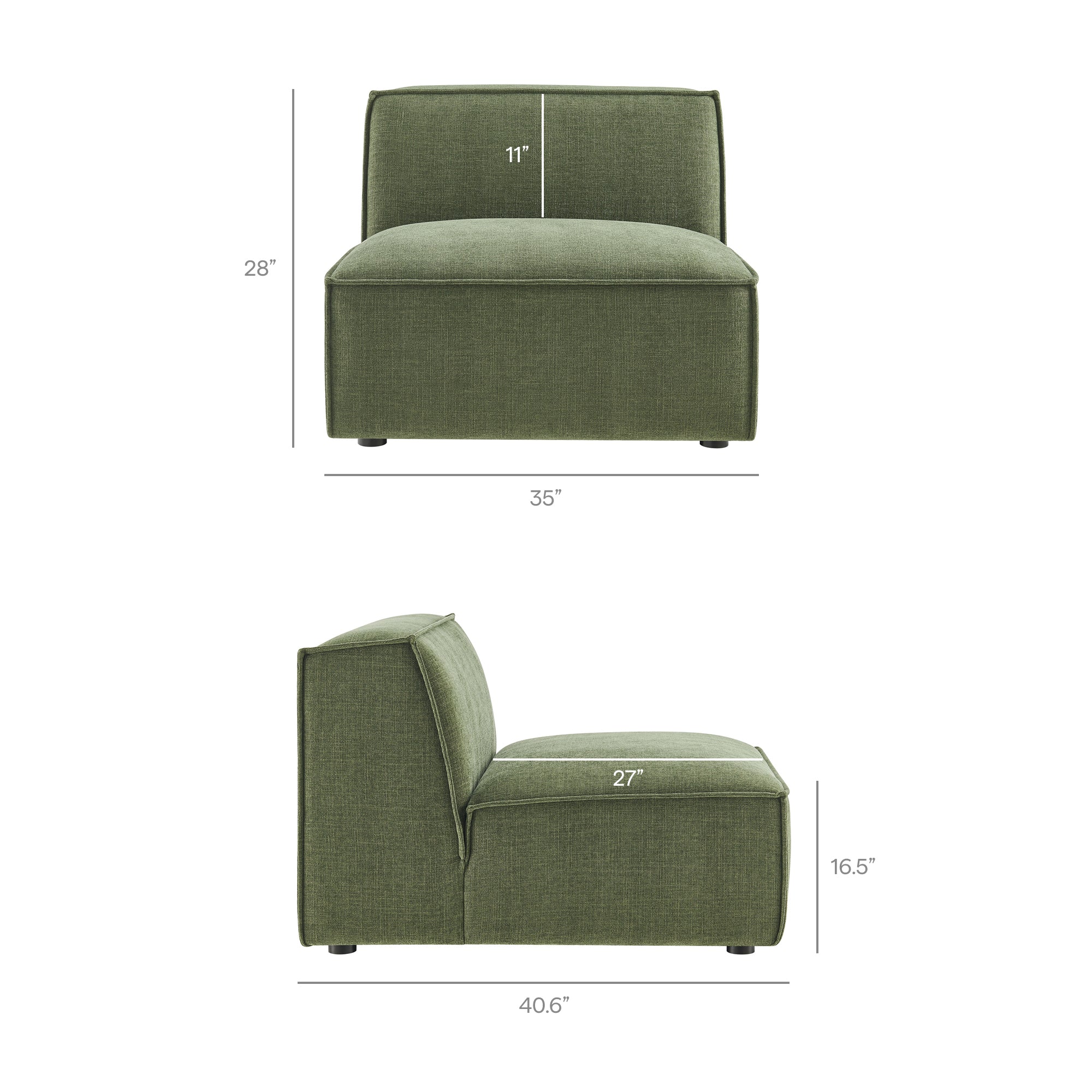 Restore 3-Piece Performance Fabric Upholstered Modular Sofa Set