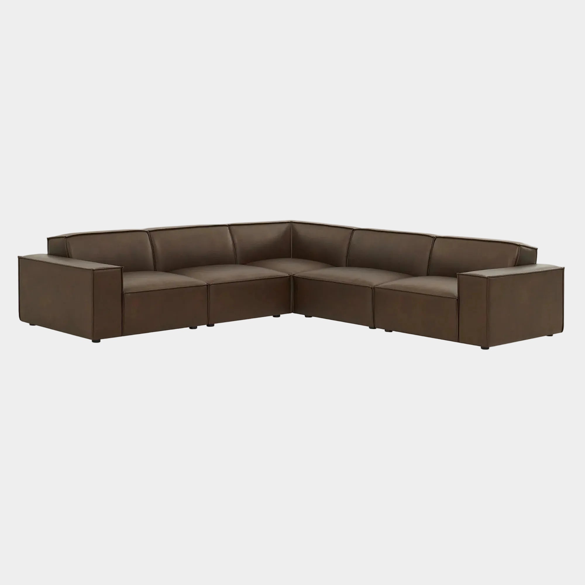 Restore 5-Piece Vegan Leather Modular L-Shaped Sofa