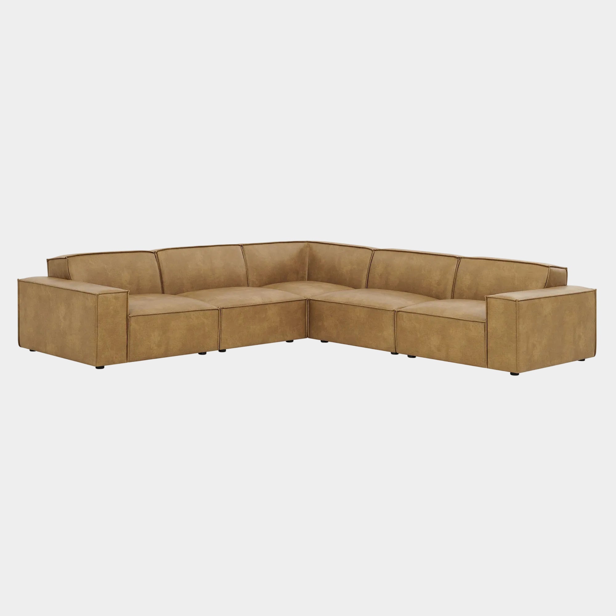 Restore 5-Piece Vegan Leather Modular L-Shaped Sofa