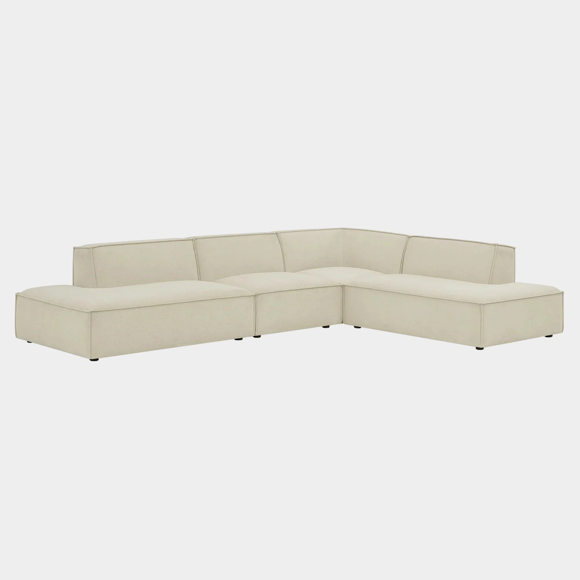 Restore 4-Piece Performance Fabric Upholstered Modular L-Shaped Armless Sectional Sofa