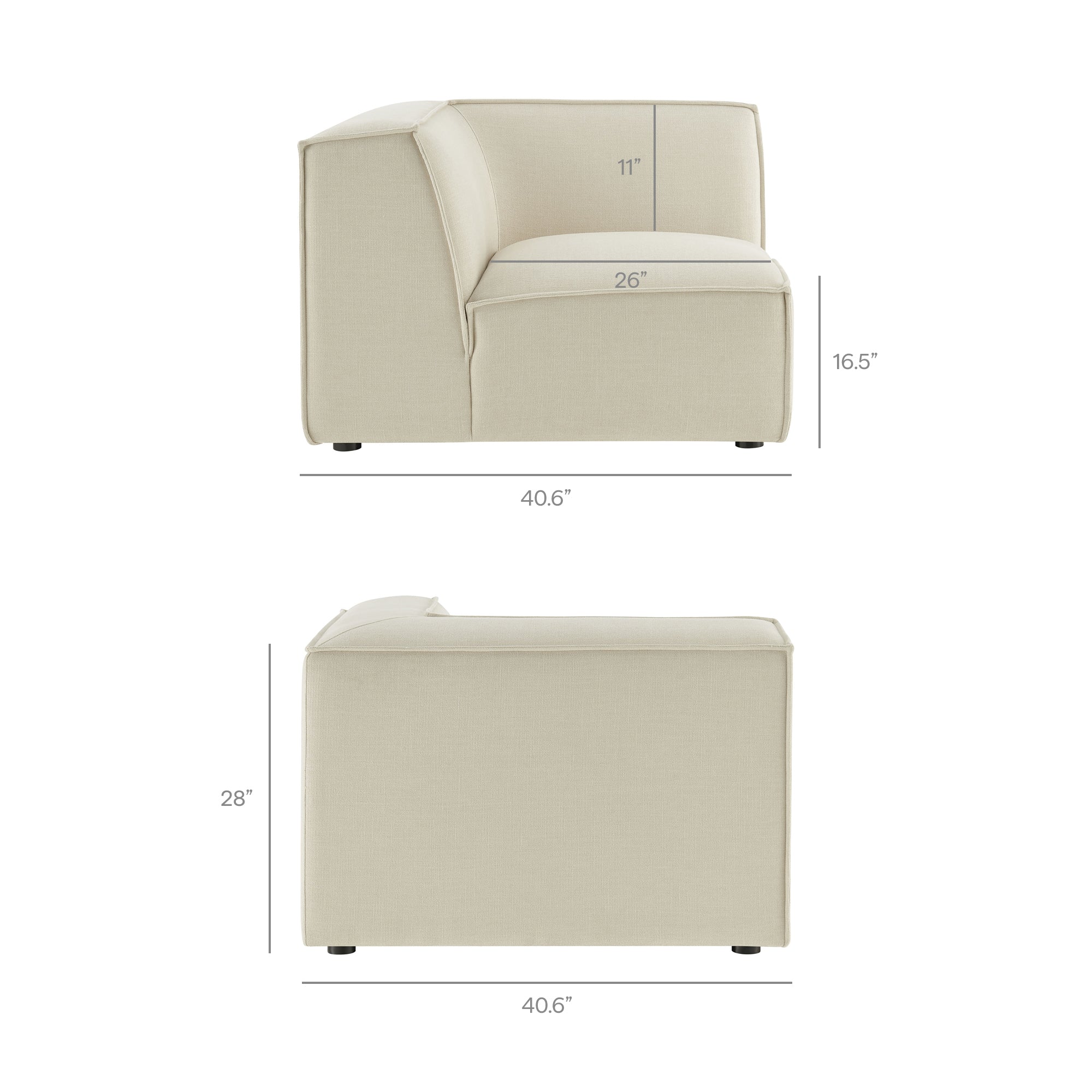 Restore 4-Piece Performance Fabric Upholstered Modular L-Shaped Armless Sectional Sofa