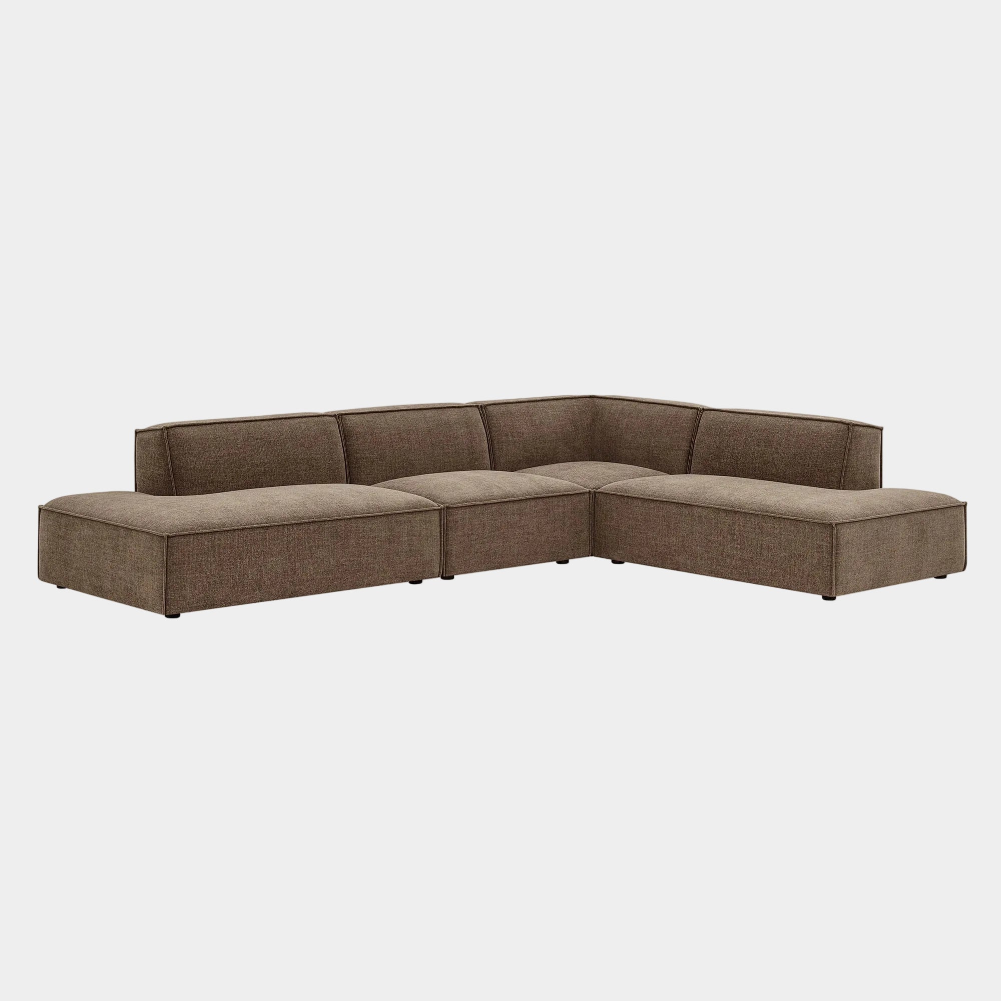 Restore 4-Piece Performance Fabric Upholstered Modular L-Shaped Armless Sectional Sofa