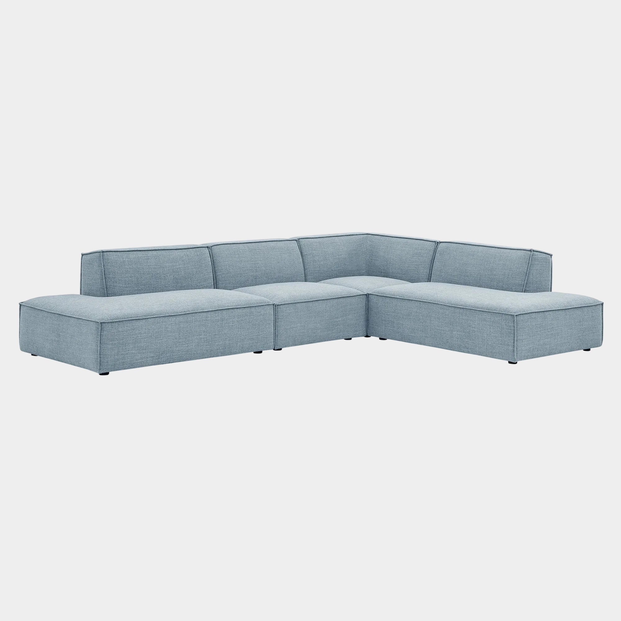 Restore 4-Piece Performance Fabric Upholstered Modular L-Shaped Armless Sectional Sofa
