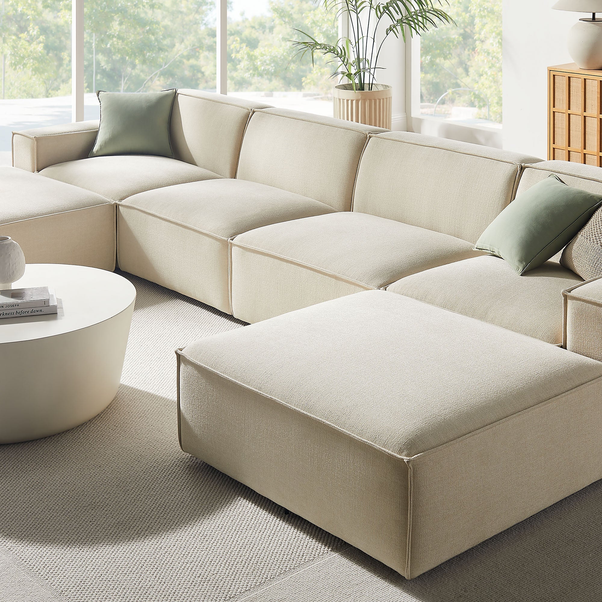 Restore 6-Piece Performance Fabric Upholstered Modular Sectional Sofa