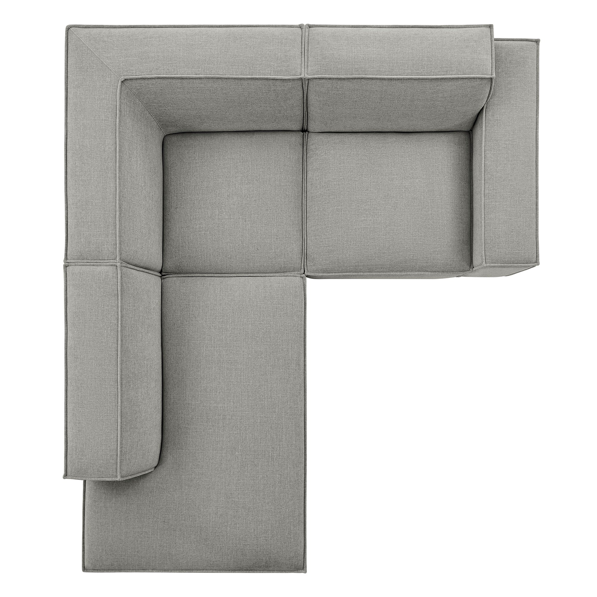 Restore 3-Piece Performance Fabric Upholstered Modular L-Shaped Sectional Sofa