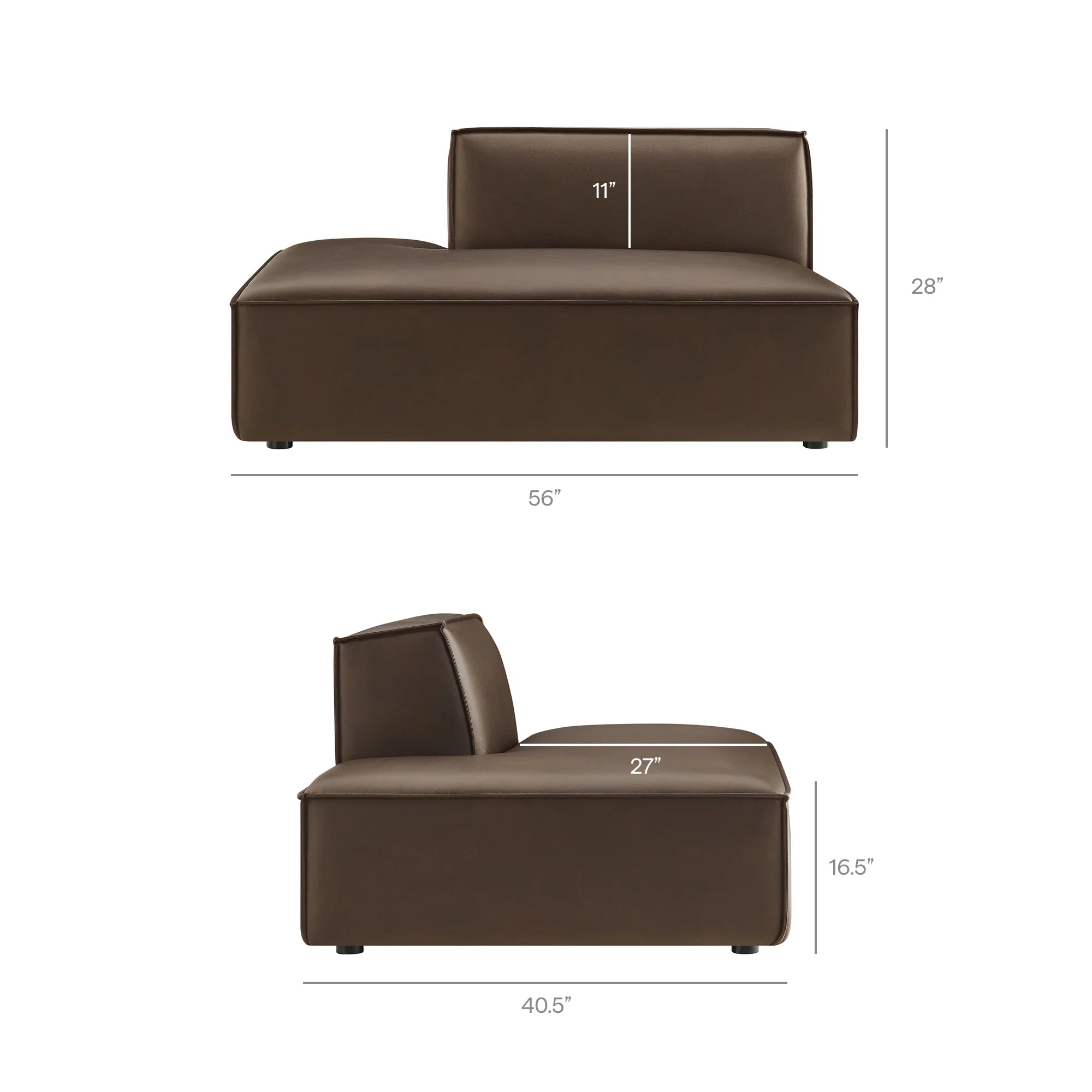Restore 3-Piece Vegan Leather Modular L-Shaped Sectional Sofa