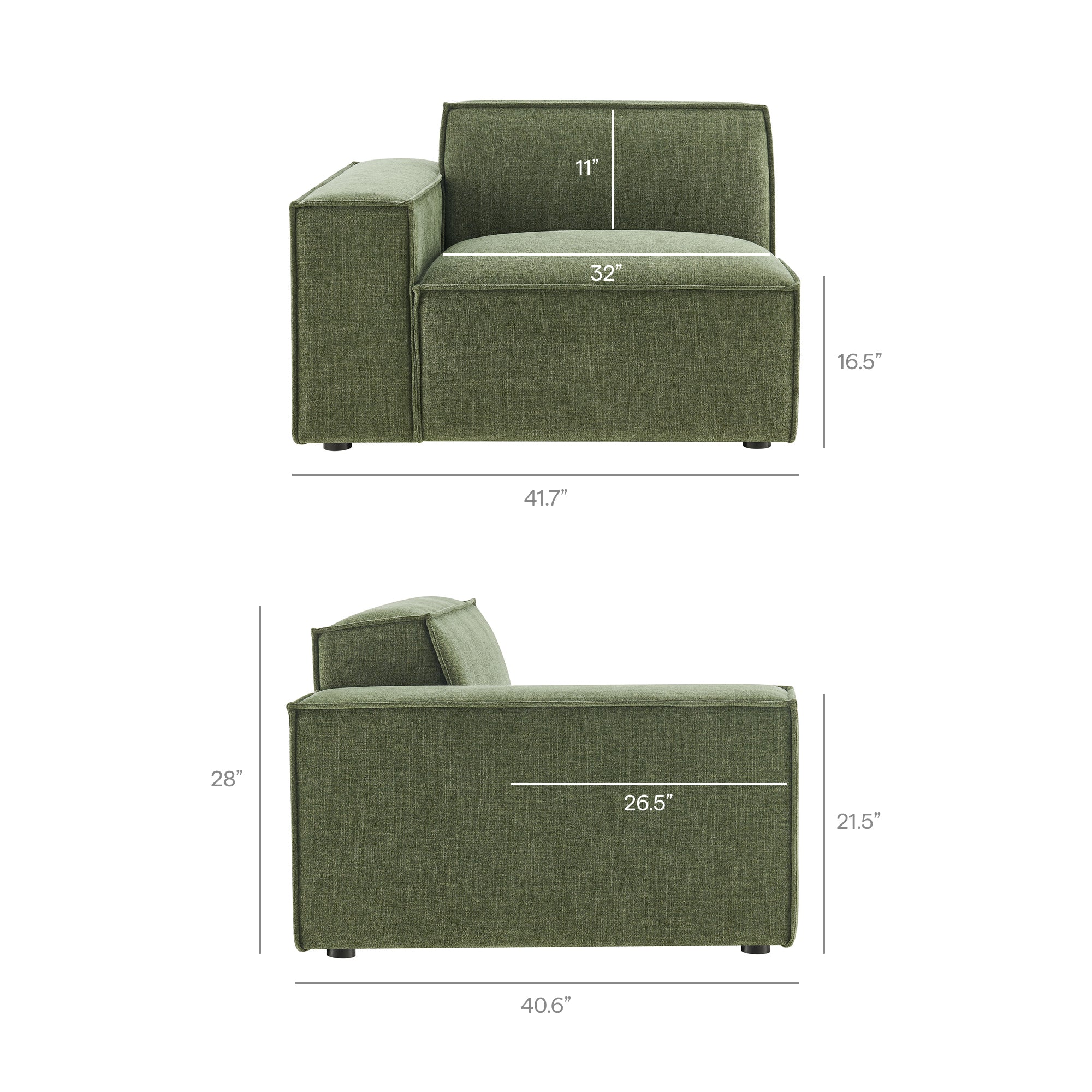 Restore 3-Piece Performance Fabric Upholstered Modular L-Shaped Sectional Sofa